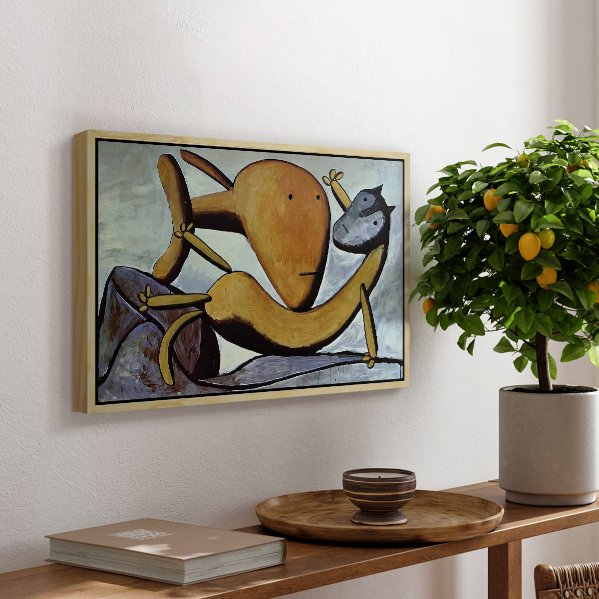 Cat and Big Fish, c. 1931 - Floater Framed Canvas Print