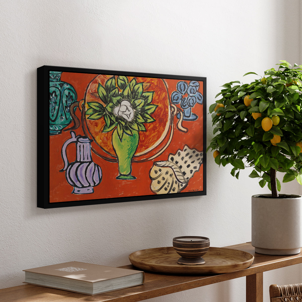 Still Life with a Magnolia (Nature morte au magnolia), 1941 - Floater Framed Canvas Print
