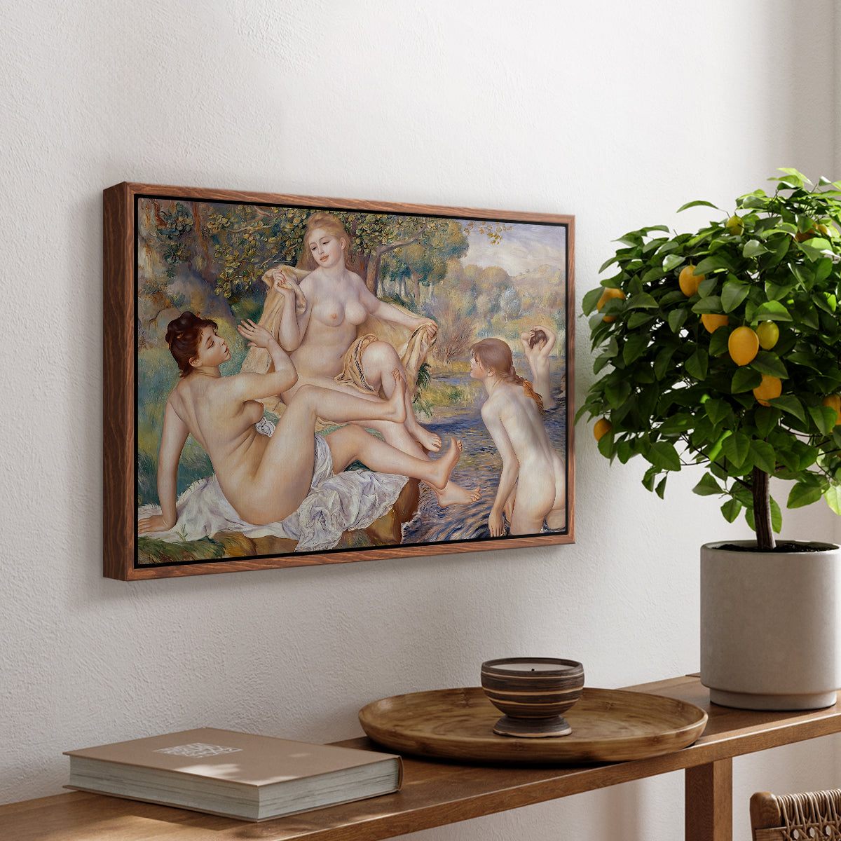 The Large Bathers, 1884-1887 - Floater Framed Canvas Print