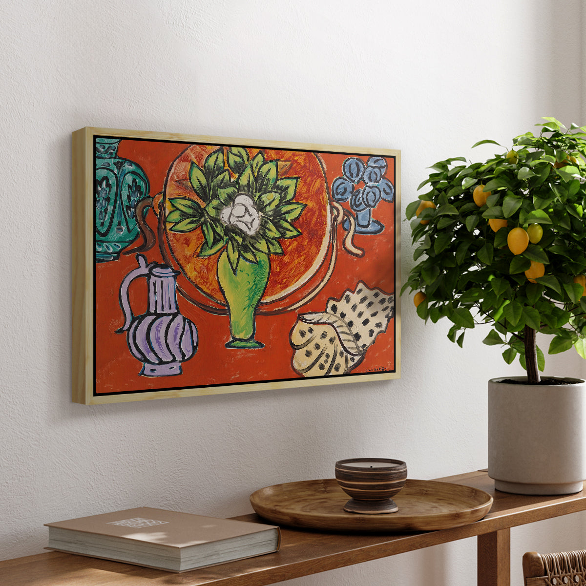 Still Life with a Magnolia (Nature morte au magnolia), 1941 - Floater Framed Canvas Print