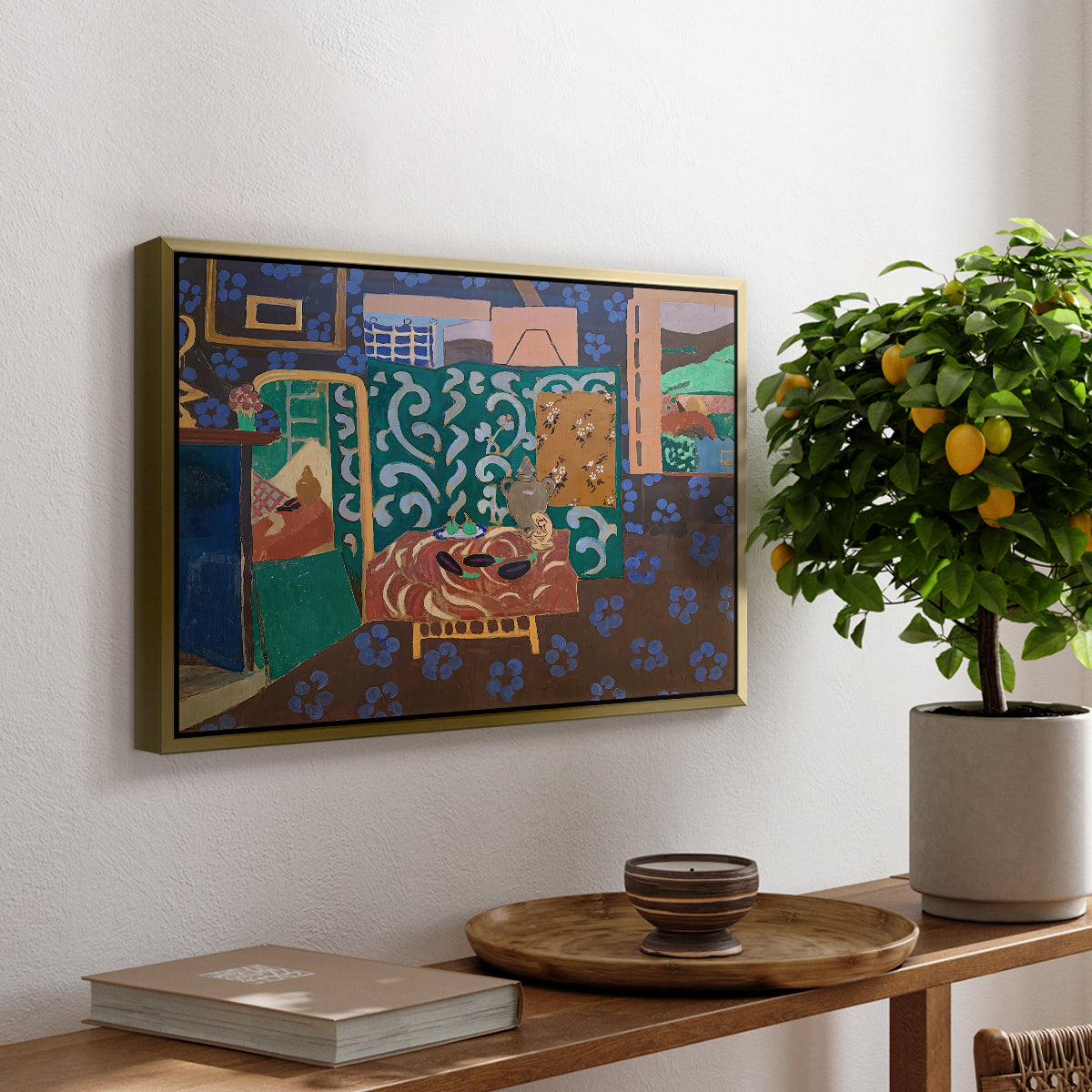 Interior with Aubergines, 1911 - Floater Framed Canvas Print