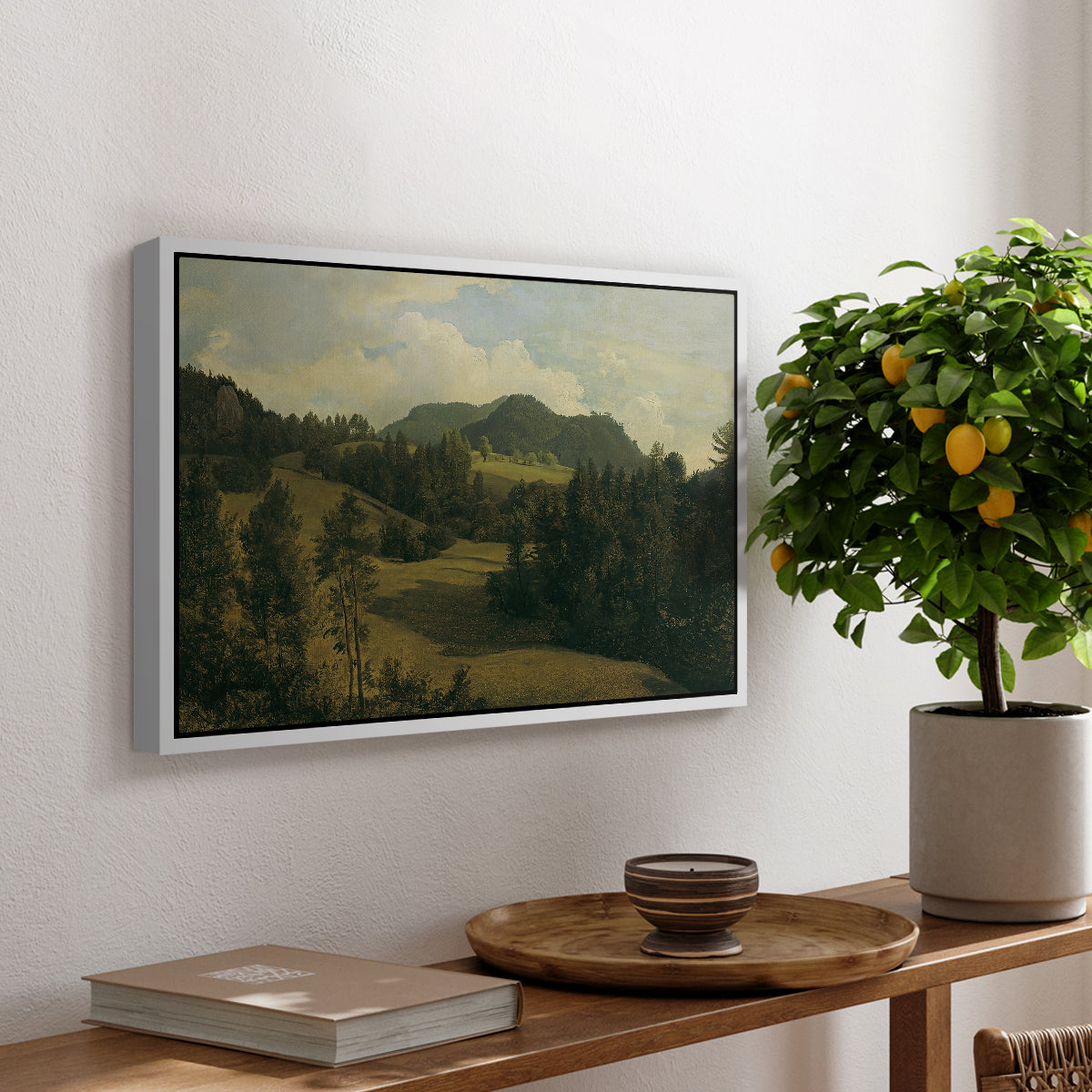 Landscape near Miesenbach, c. 1830 - Floater Framed Canvas Print