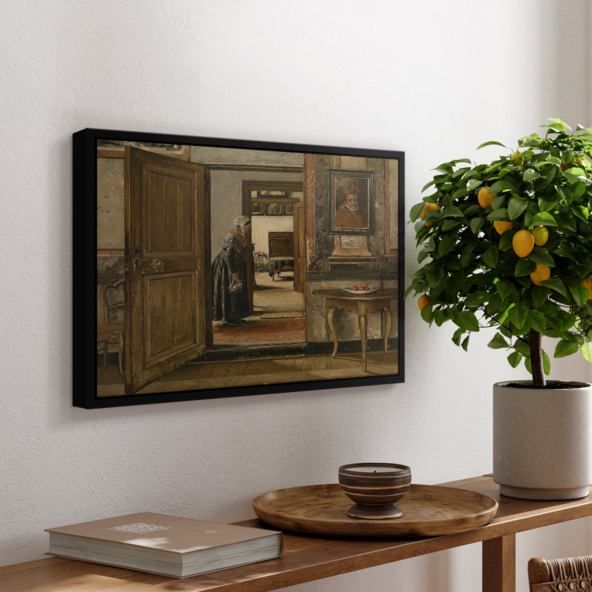 Interior of the Terninck Institution in Antwerp, 1884 - Floater Framed Canvas Print