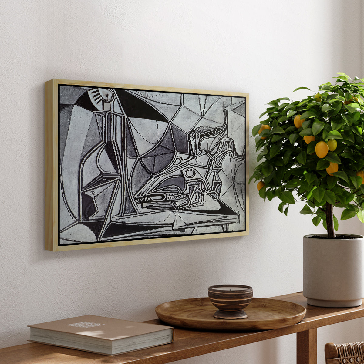 Goat's Skull, Bottle and Candle, 1952 - Floater Framed Canvas Print
