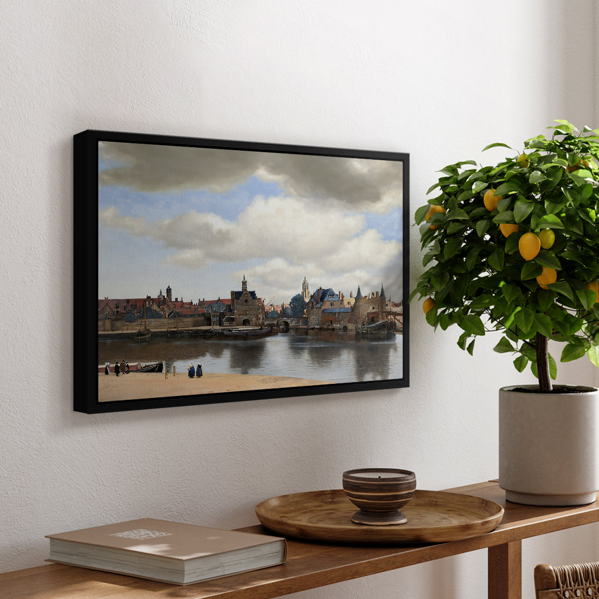 View of Delft, c. 1660-1661 - Floater Framed Canvas Print