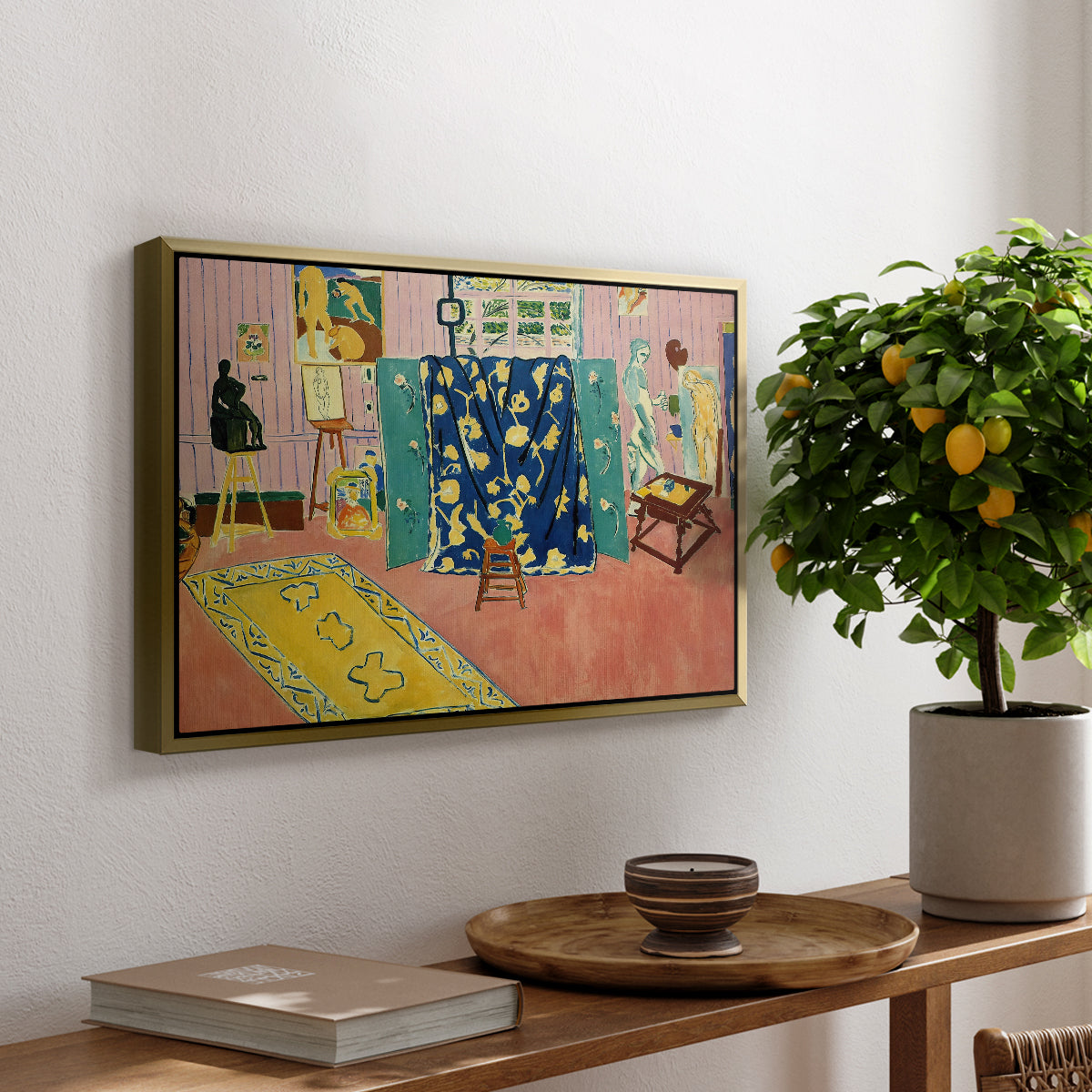 The Pink Studio (L'Atelier Rose), 1911 - Floater Framed Canvas Print