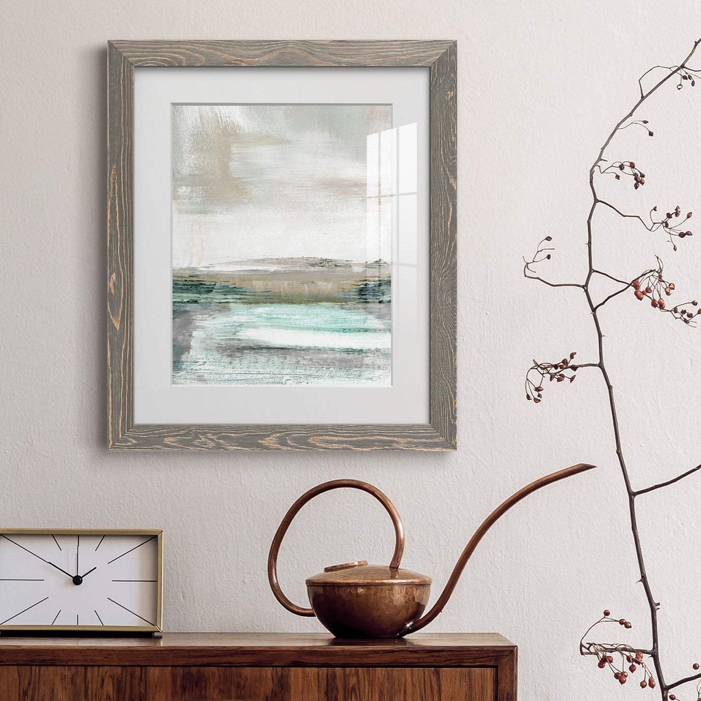 Summer Teal I - Premium Framed Print - Distressed Barnwood Frame - Ready to Hang