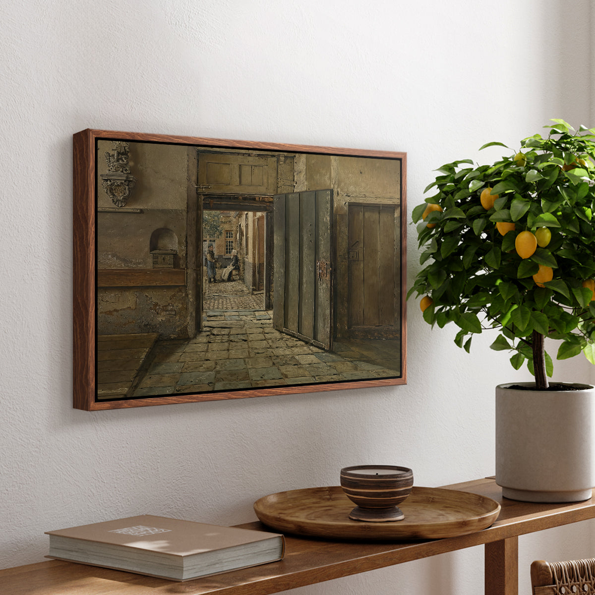 The Conversation, 1884 - Floater Framed Canvas Print