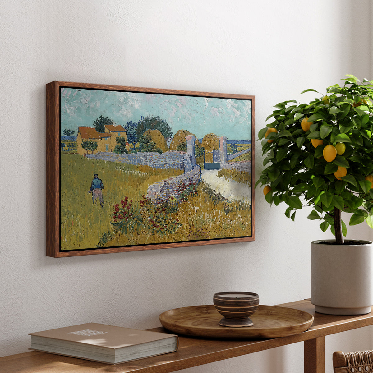 Farmhouse in Provence, 1888 - Floater Framed Canvas Print