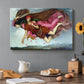 Canvas art print featuring two intertwined female figures floating through dark sky representing night and sleep, set in a cozy kitchen setting
