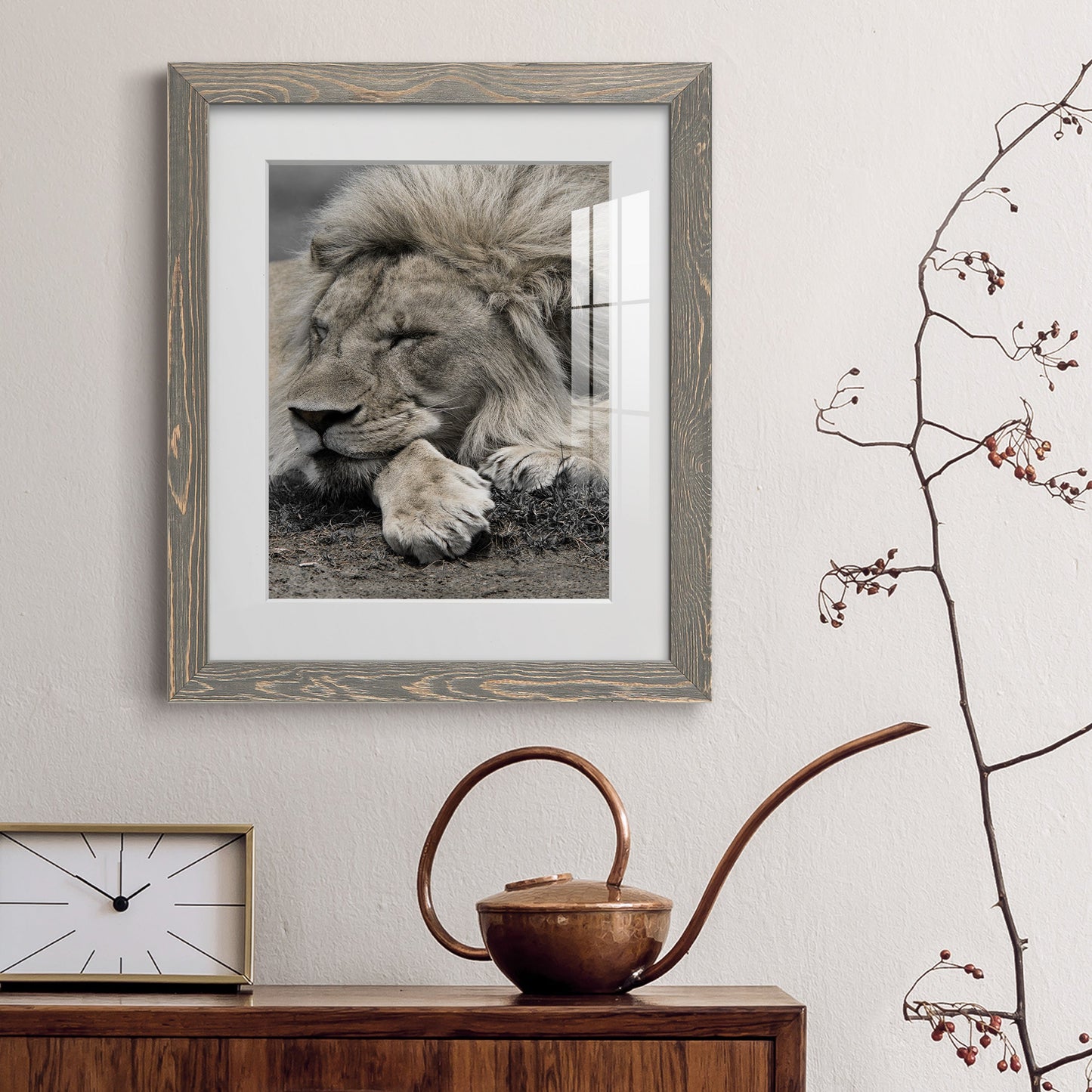 Sleepy Afternoon in Masai Mara - Premium Framed Print - Distressed Barnwood Frame - Ready to Hang