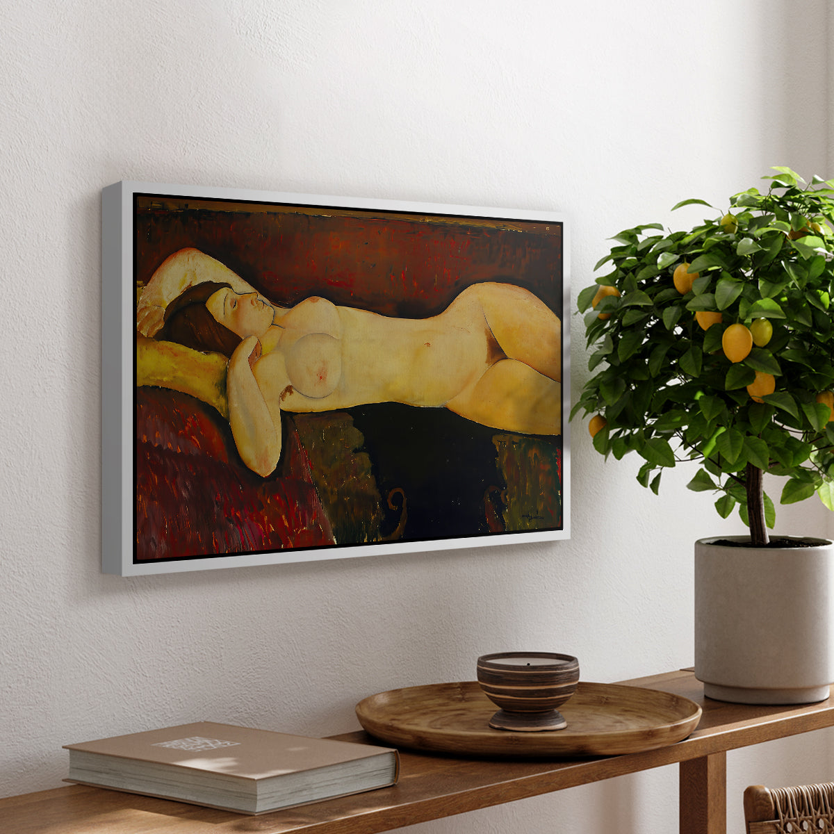 Reclining Nude (Nu couché), 1919 - Floater Framed Canvas Print
