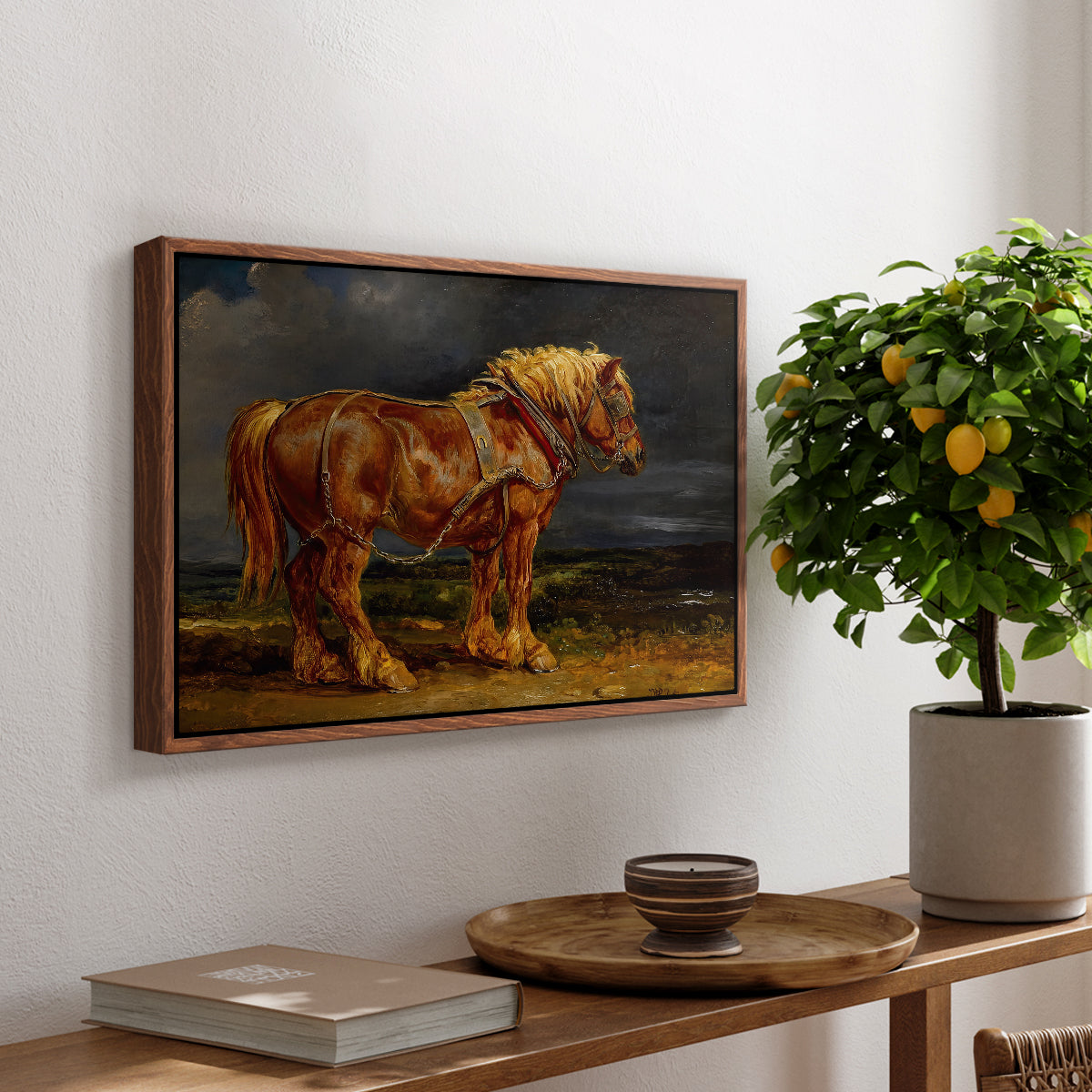 The Shire Horse Elephant in an Extensive Landscape, c. 1850s - Floater Framed Canvas Print