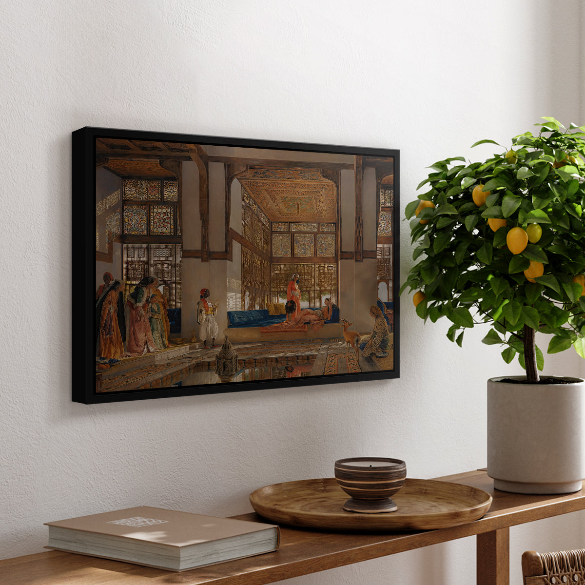 A Lady Receiving Visitors (The Reception), 1873 - Floater Framed Canvas Print