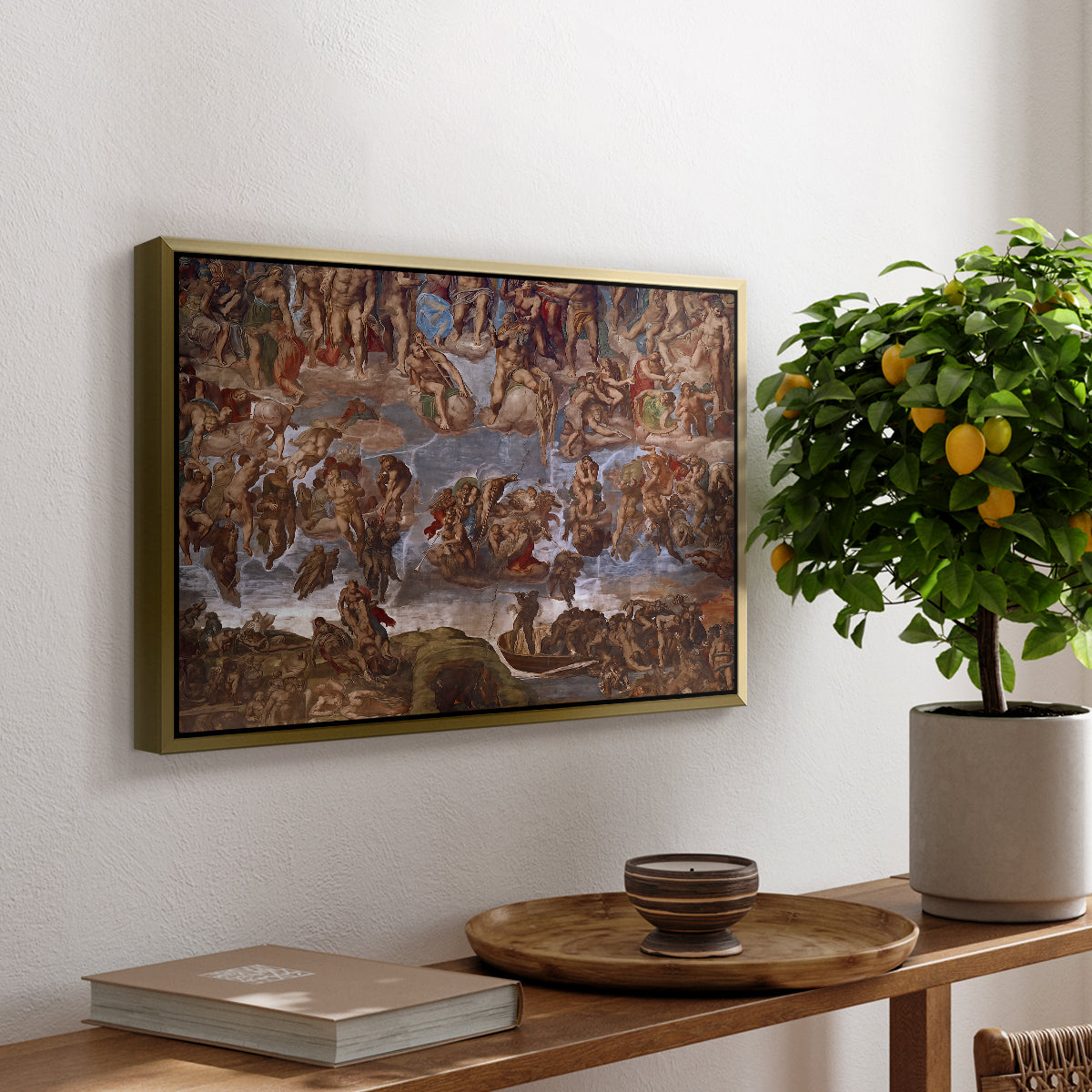 The Last Judgment (Charon's Boat and the Damned), 1536-1541 - Floater Framed Canvas Print