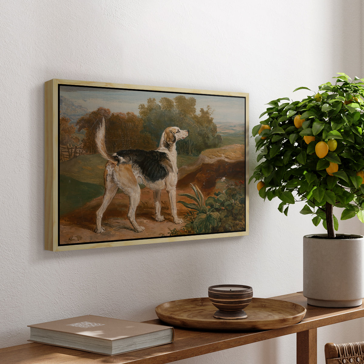 Ravager, One of the Lambton Hounds, 1835 - Floater Framed Canvas Print
