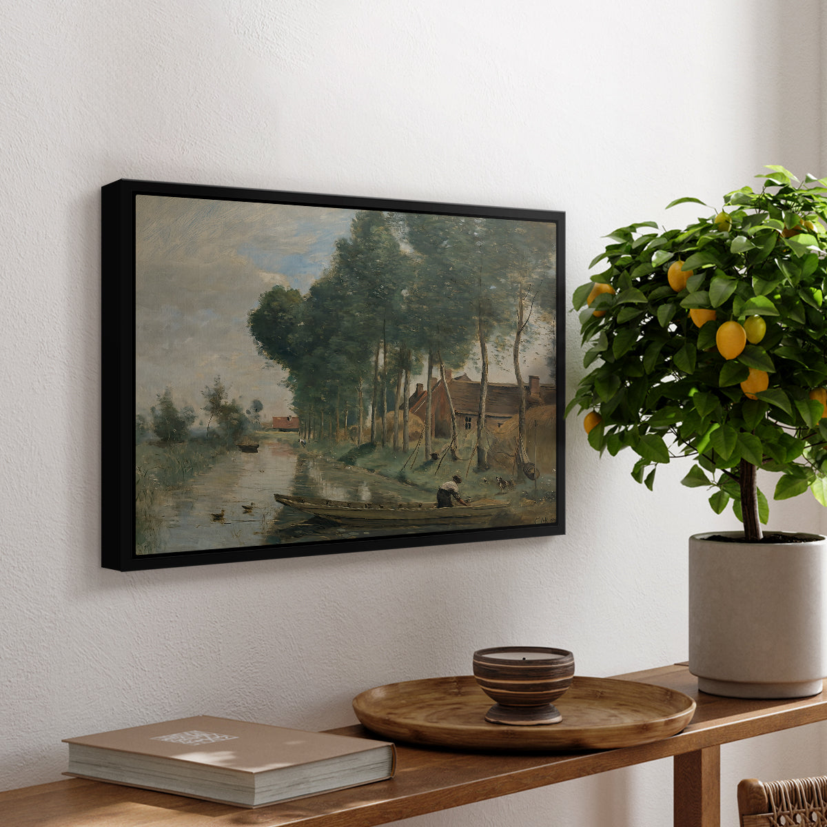 Landscape at Arleux-du-Nord, c. 1871-1874 - Floater Framed Canvas Print