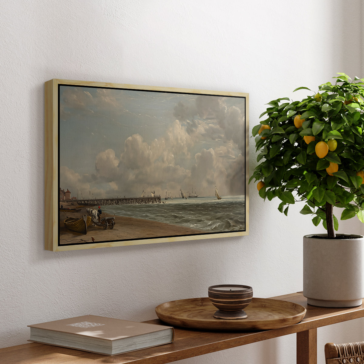 Yarmouth Jetty, 1822 - Floater Framed Canvas Print