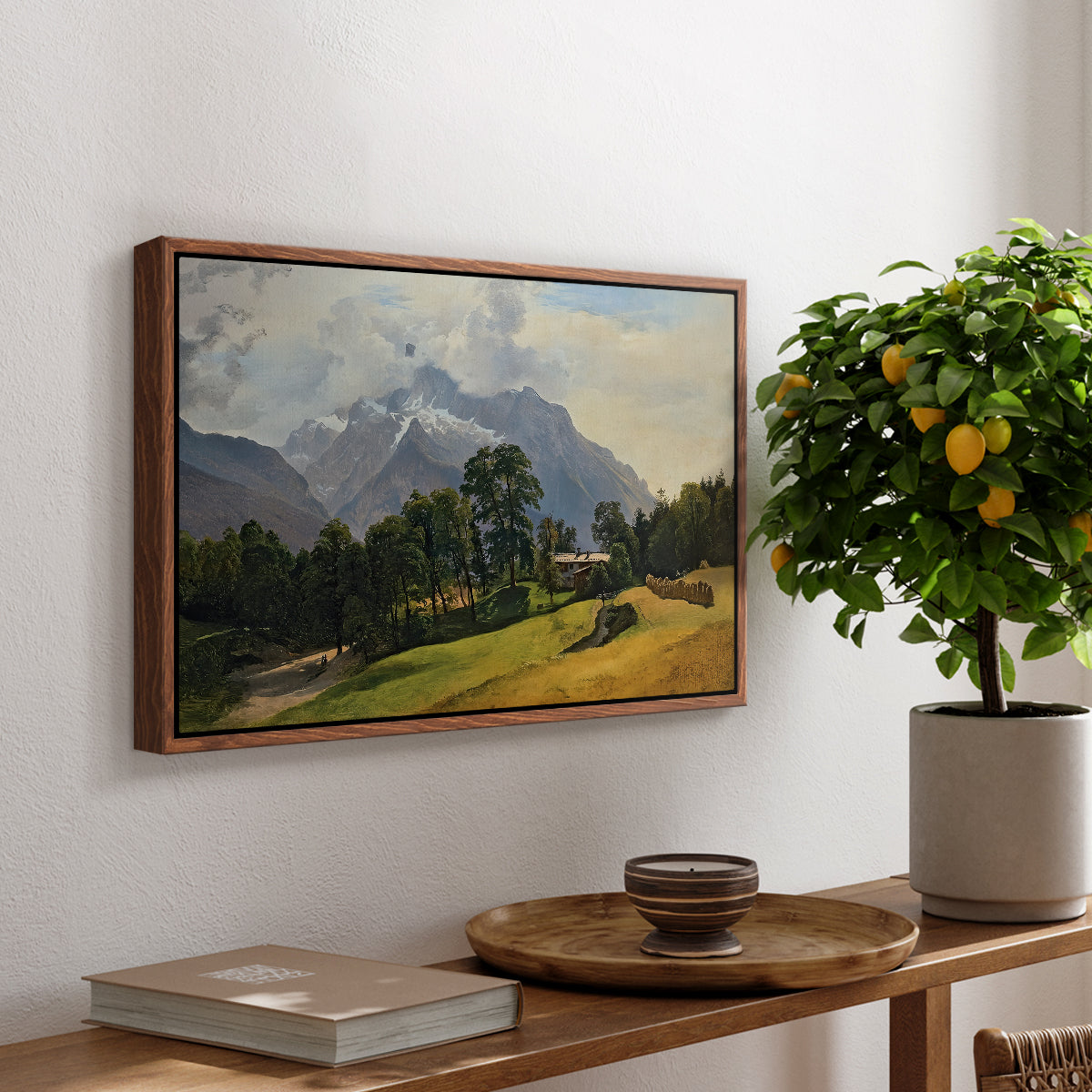 Mountains in Berchtesgaden - Floater Framed Canvas Print