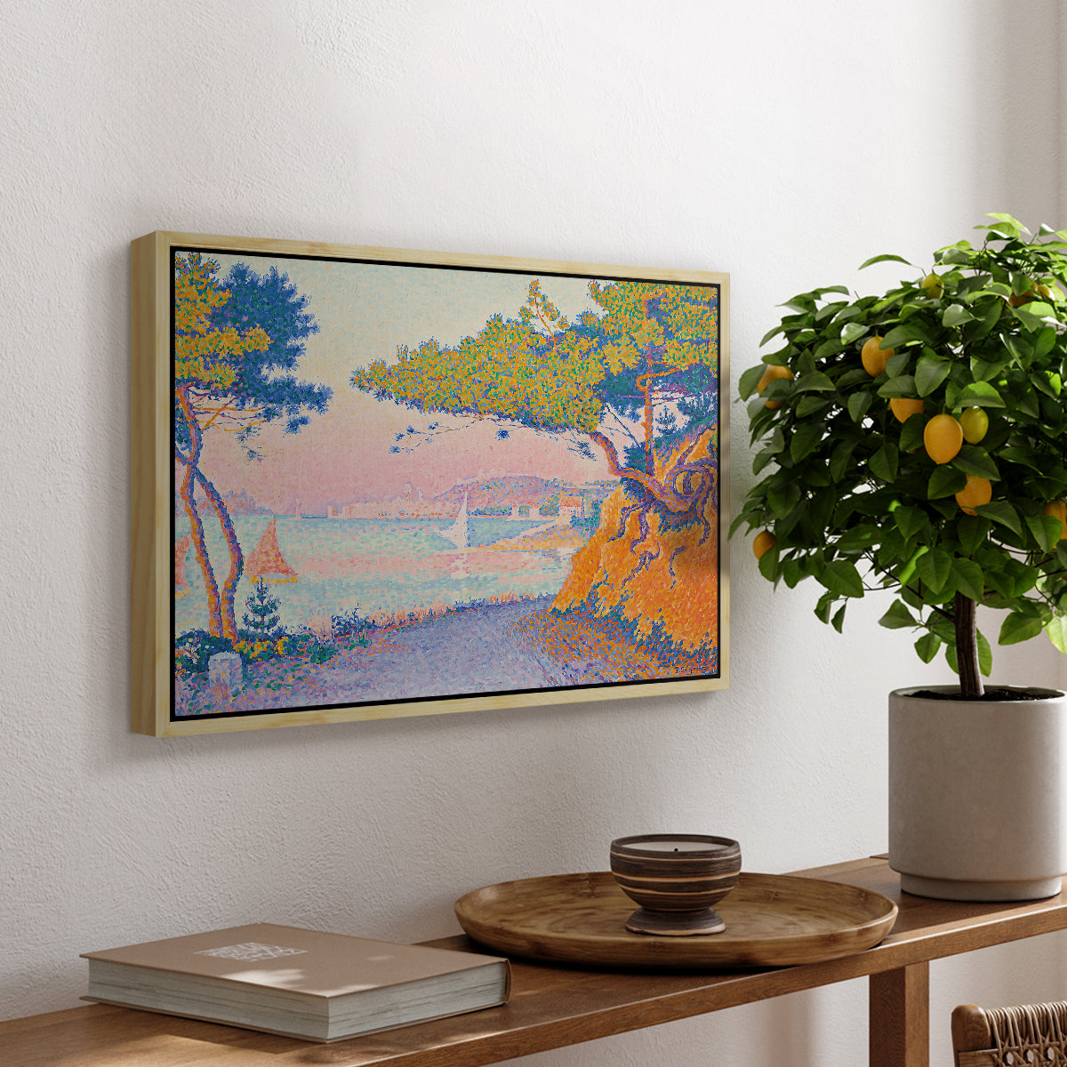 Golfe Juan, 1896 - Floater Framed Canvas Print