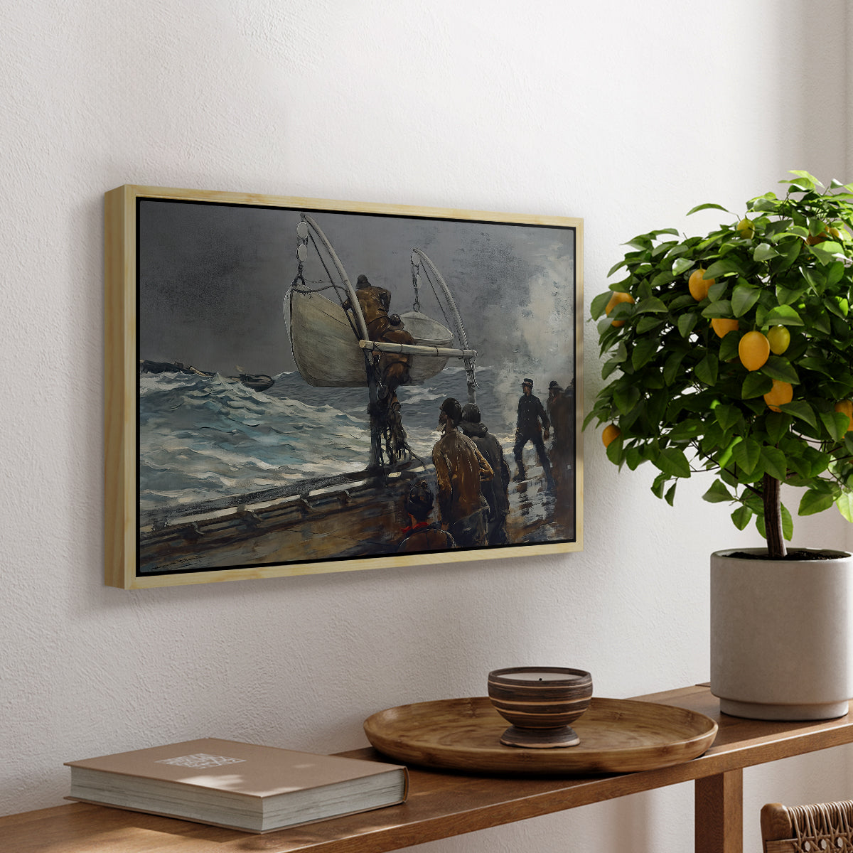 The Signal of Distress, c. 1896 - Floater Framed Canvas Print