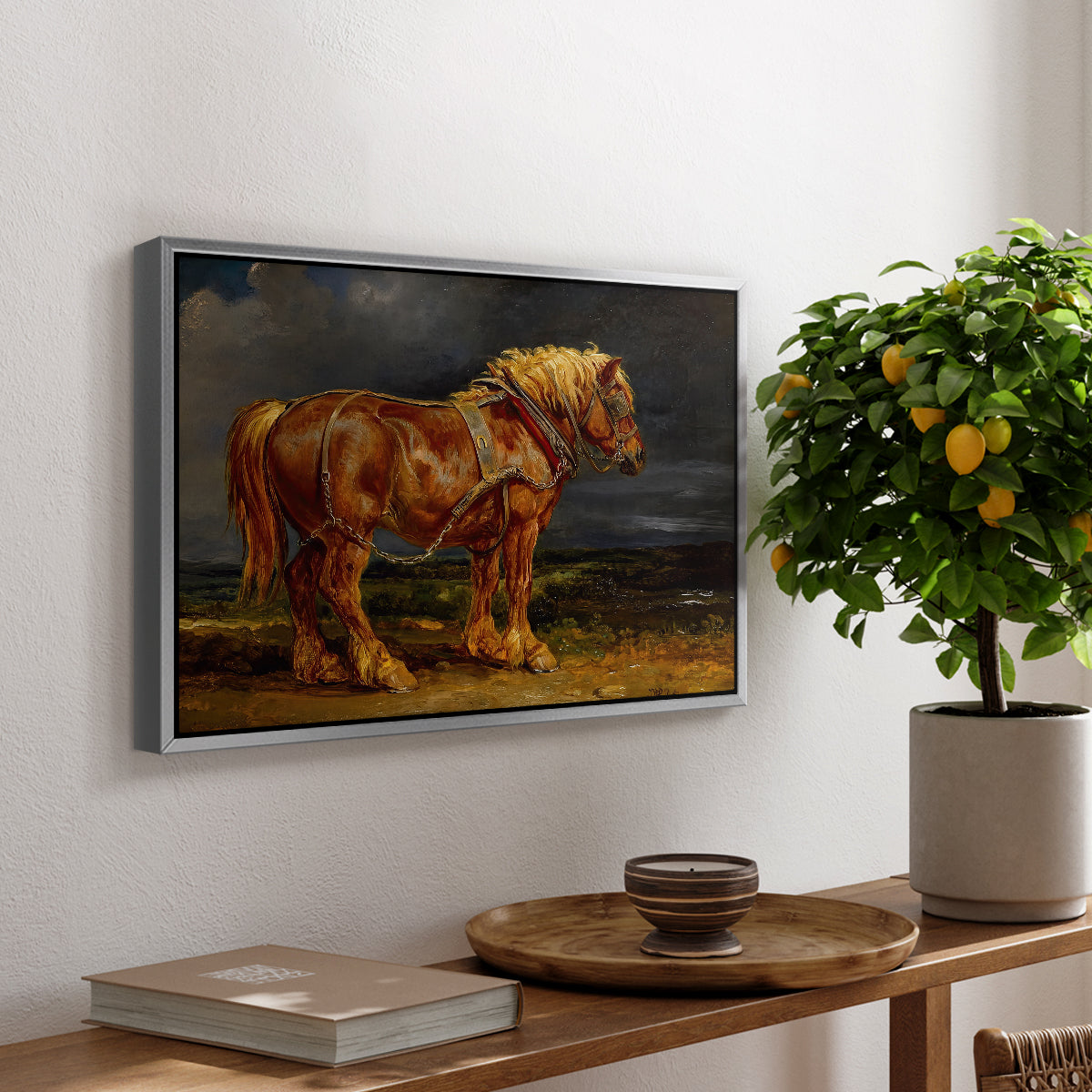 The Shire Horse Elephant in an Extensive Landscape, c. 1850s - Floater Framed Canvas Print