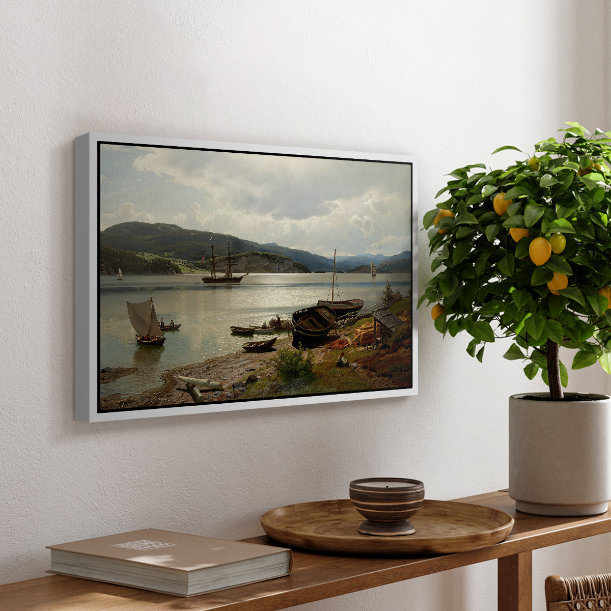 By the Water, 1876 - Floater Framed Canvas Print