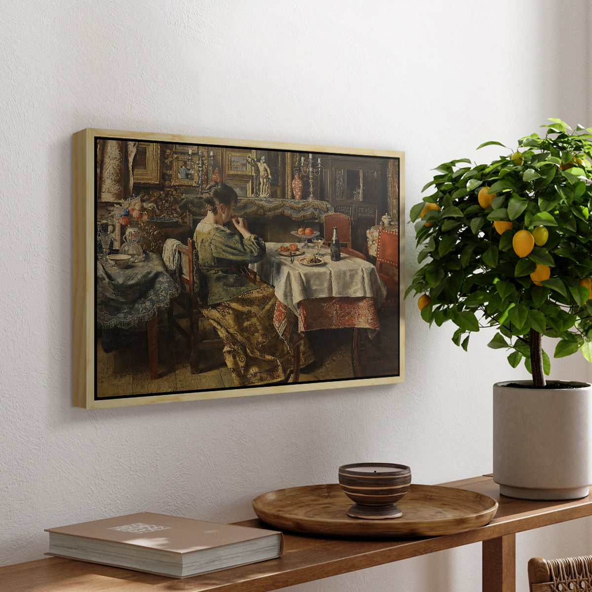 The Meal (De maaltijd), c. 1885 - Floater Framed Canvas Print