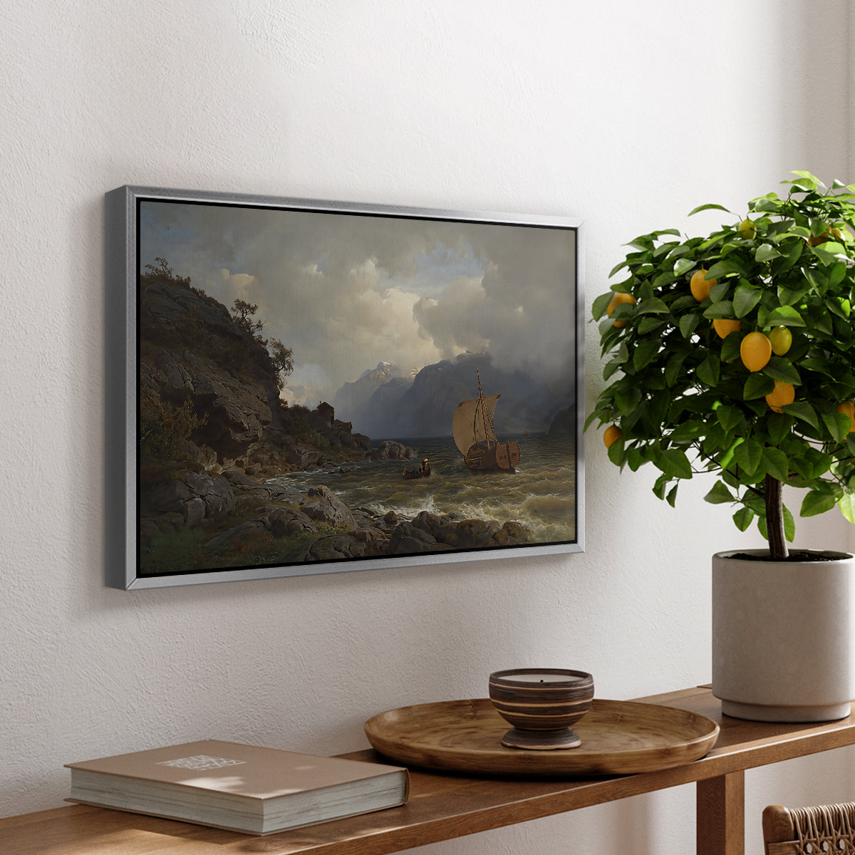 From the Western Coast of Norway, 1862 - Floater Framed Canvas Print
