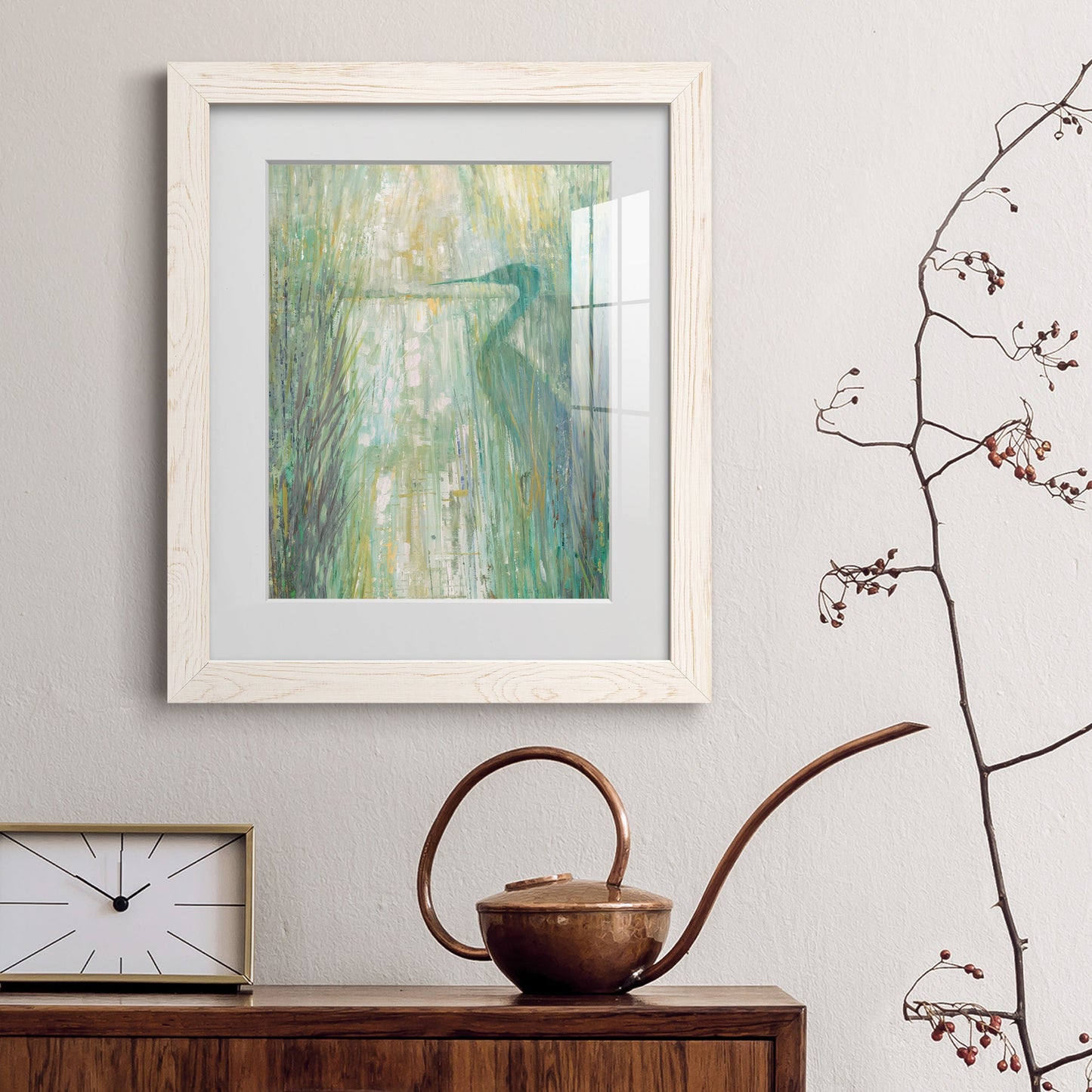 Morning Egret II - Premium Framed Print - Distressed Barnwood Frame - Ready to Hang