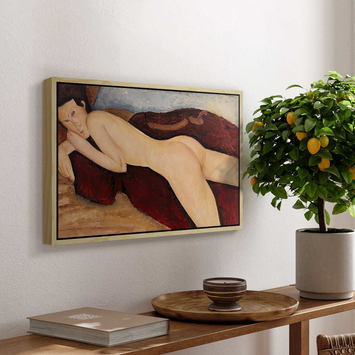 Reclining Nude from the Back (Nu couché de dos), c. 1917 - Floater Framed Canvas Print