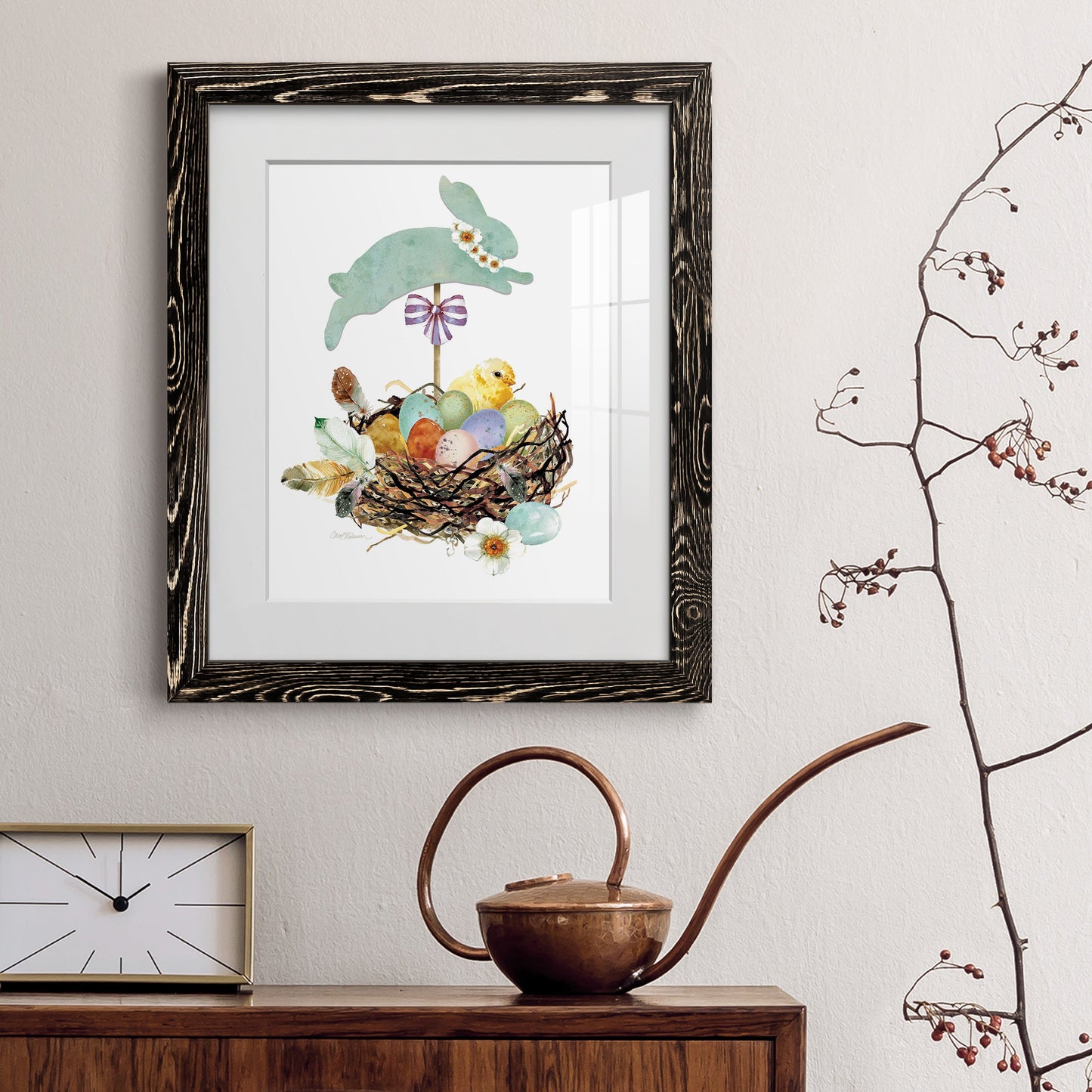 Bunny Hop - Premium Framed Print - Distressed Barnwood Frame - Ready to Hang