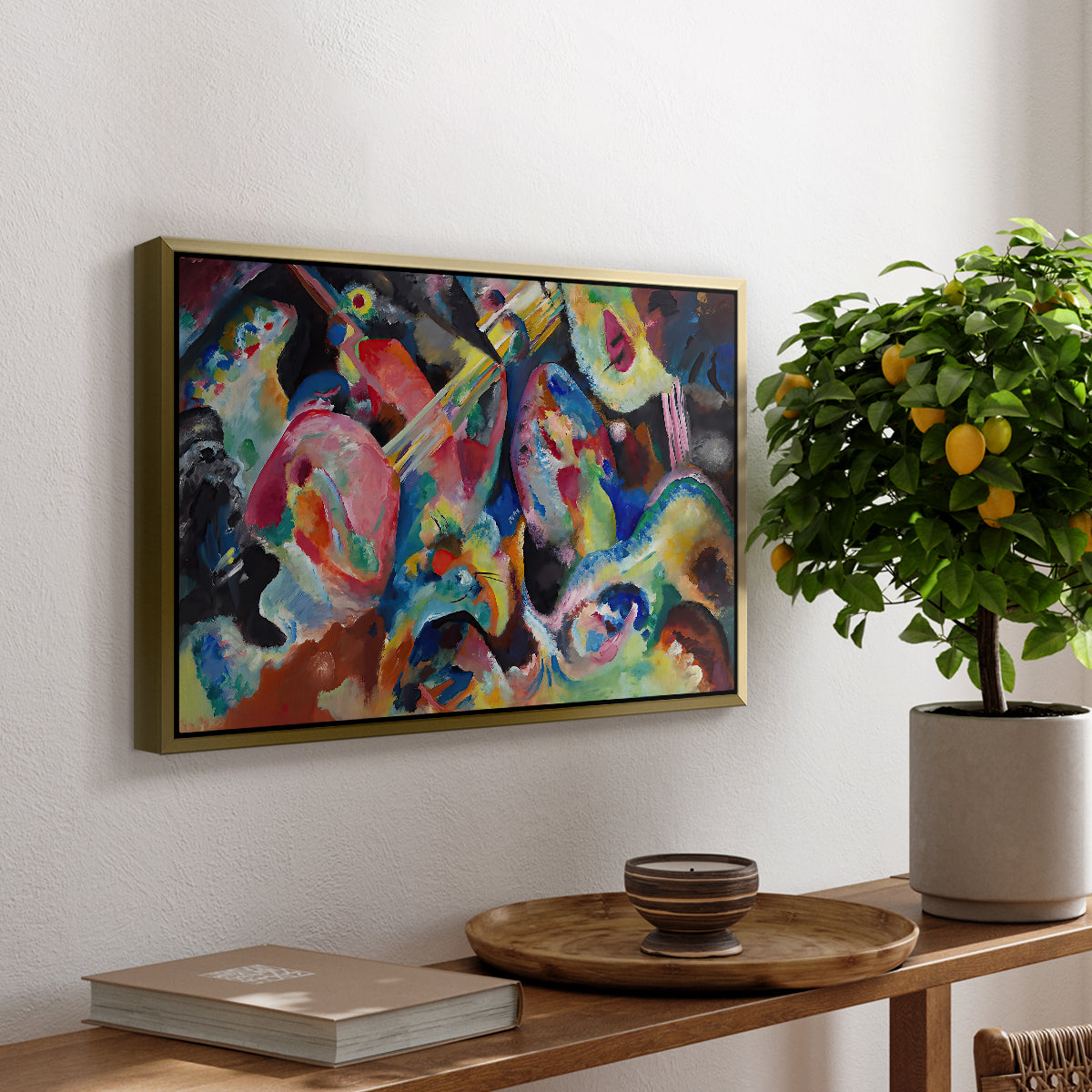 Improvisation. Deluge, 1913 - Floater Framed Canvas Print