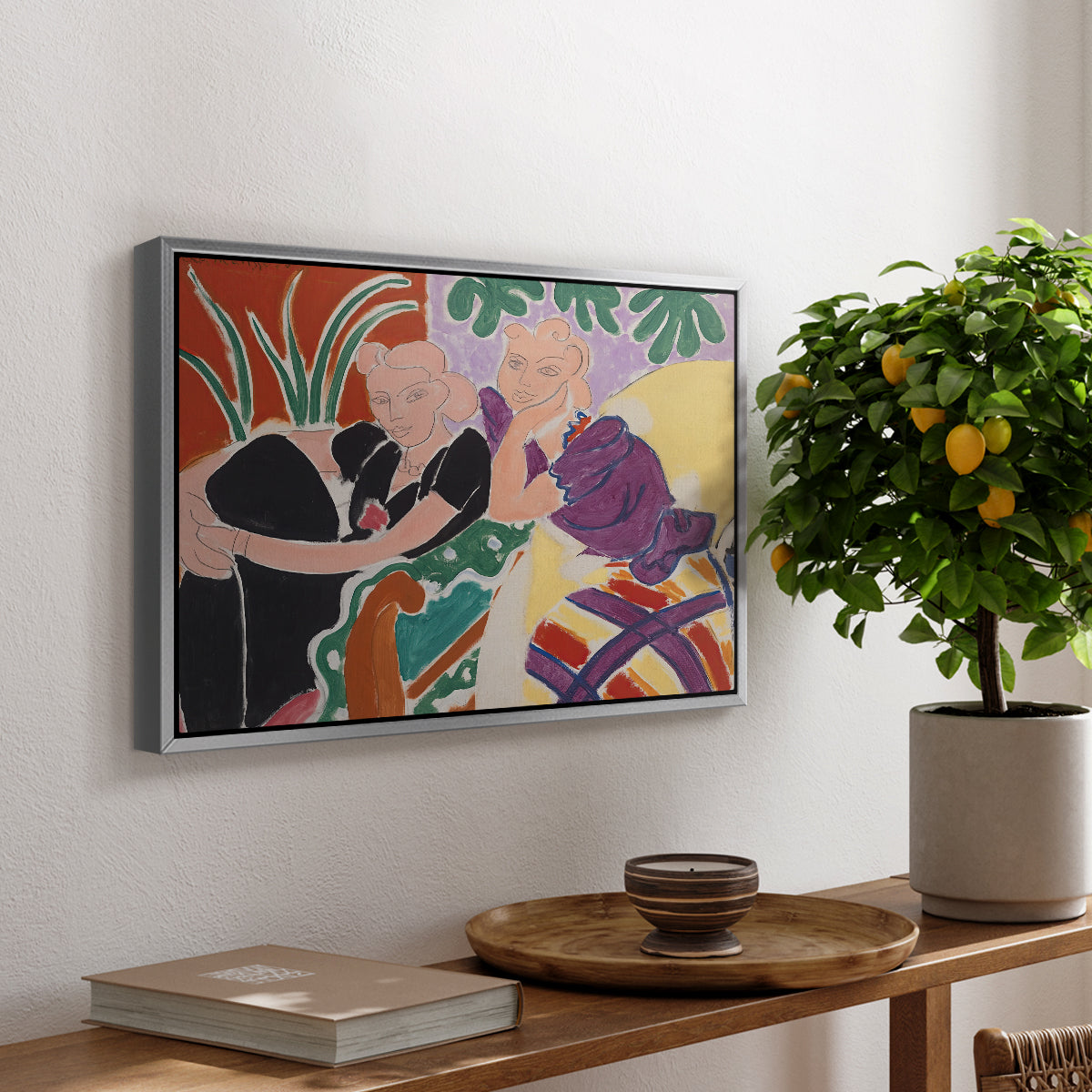 The Conversation, 1938 - Floater Framed Canvas Print