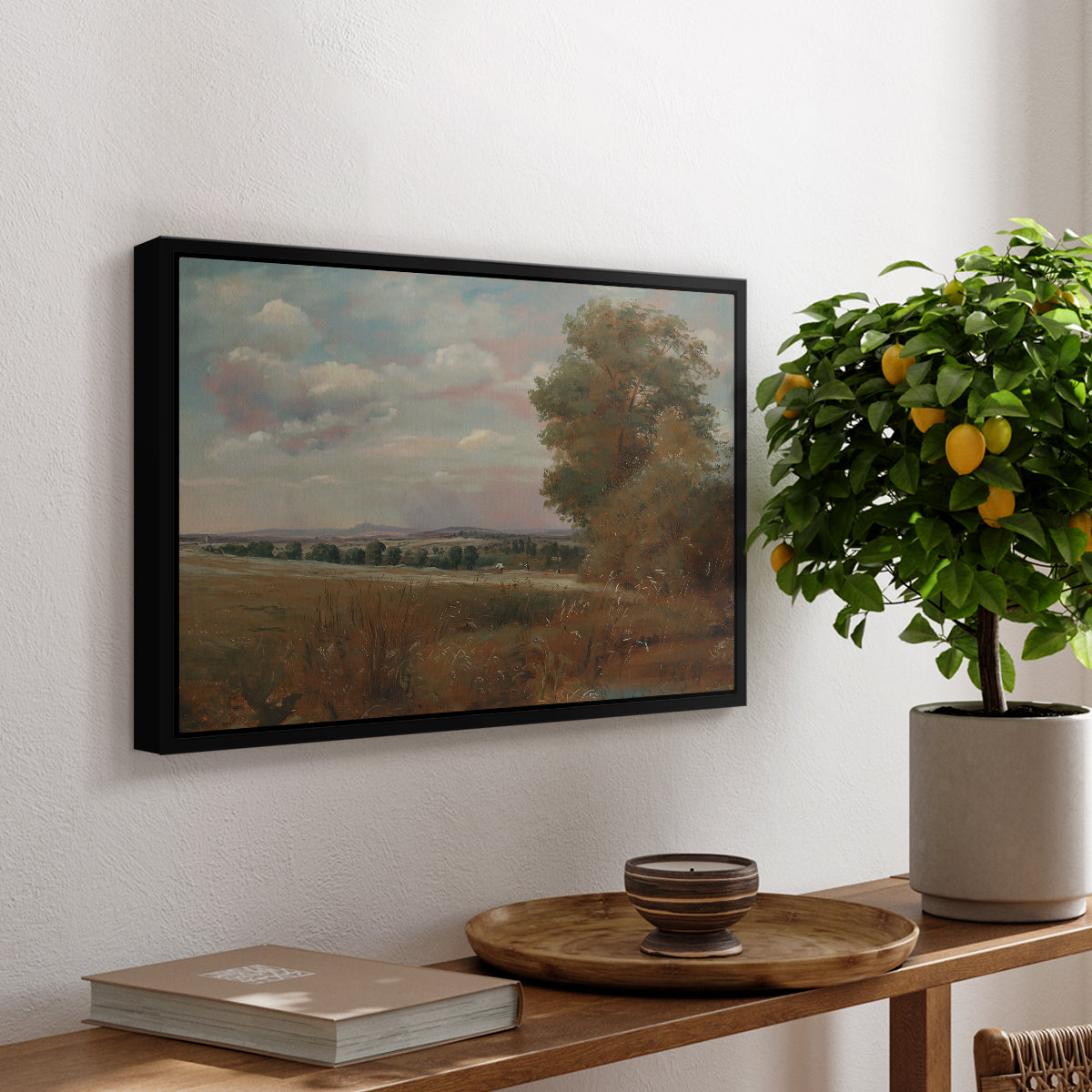 Landscape at Hampstead, with Harrow in the Distance, c. 1849-1855 - Floater Framed Canvas Print