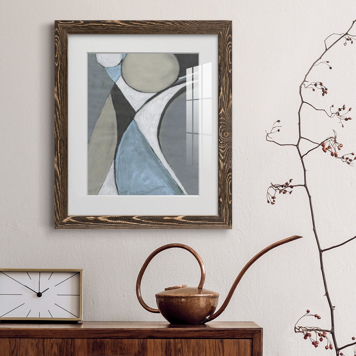 A Soft Jeweled Geometric II - Premium Framed Print - Distressed Barnwood Frame - Ready to Hang