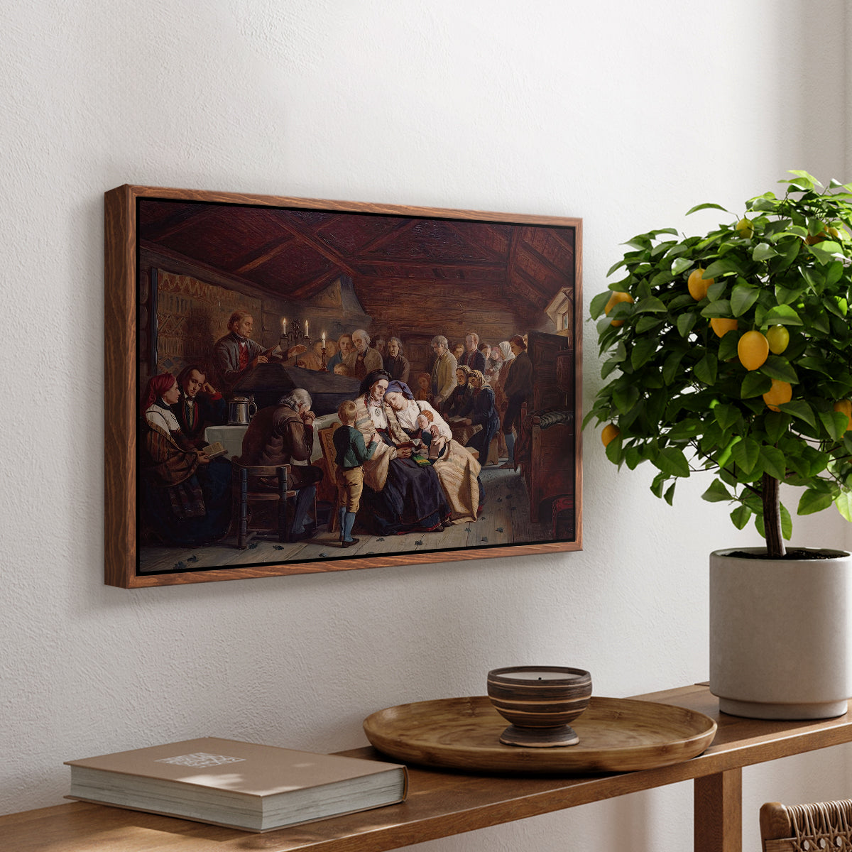 Funeral Feast, 1854 - Floater Framed Canvas Print