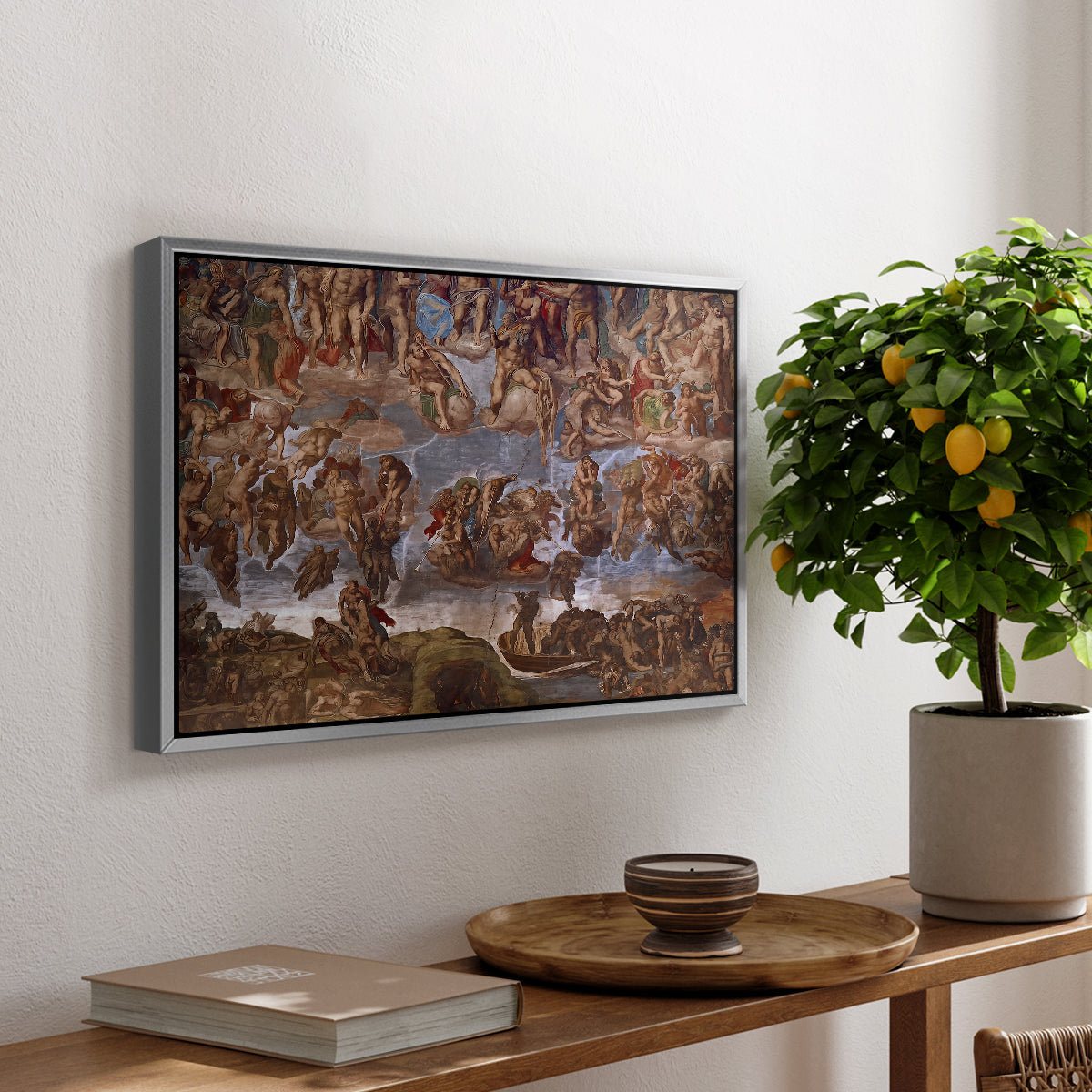The Last Judgment (Charon's Boat and the Damned), 1536-1541 - Floater Framed Canvas Print