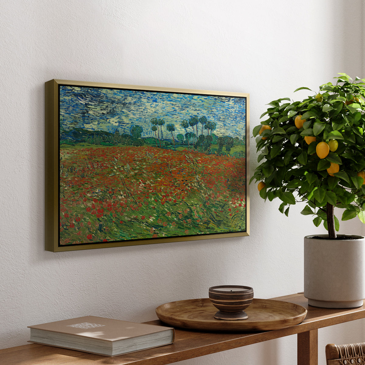 Field with Poppies, 1889 - Floater Framed Canvas Print