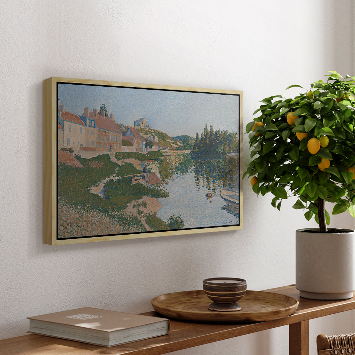 Les Andelys, Côte d'Aval, 1886 - Floater Framed Canvas Print