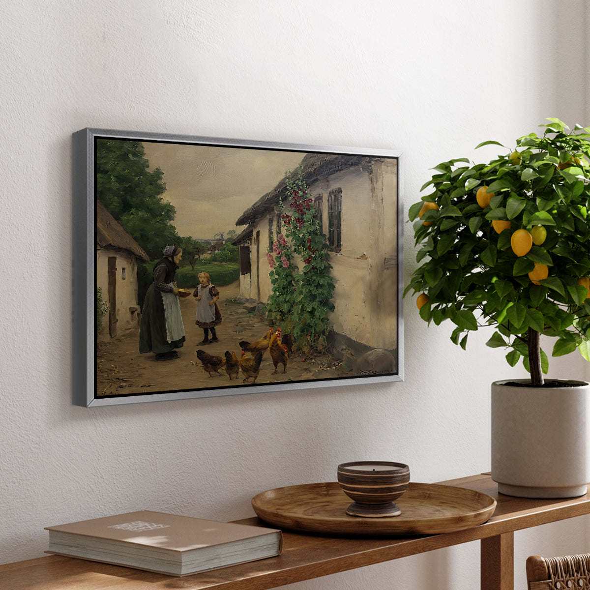 Visit to Grandmother, 1914 - Floater Framed Canvas Print