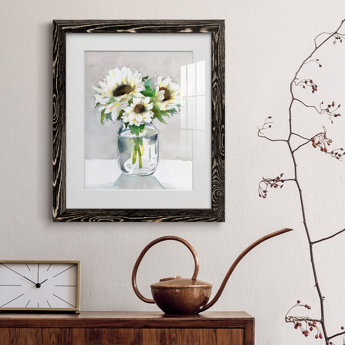 Sunflower II - Premium Framed Print - Distressed Barnwood Frame - Ready to Hang