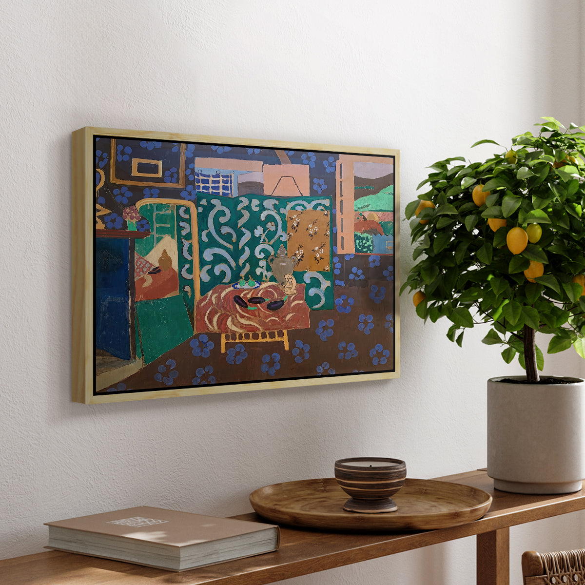 Interior with Aubergines, 1911 - Floater Framed Canvas Print