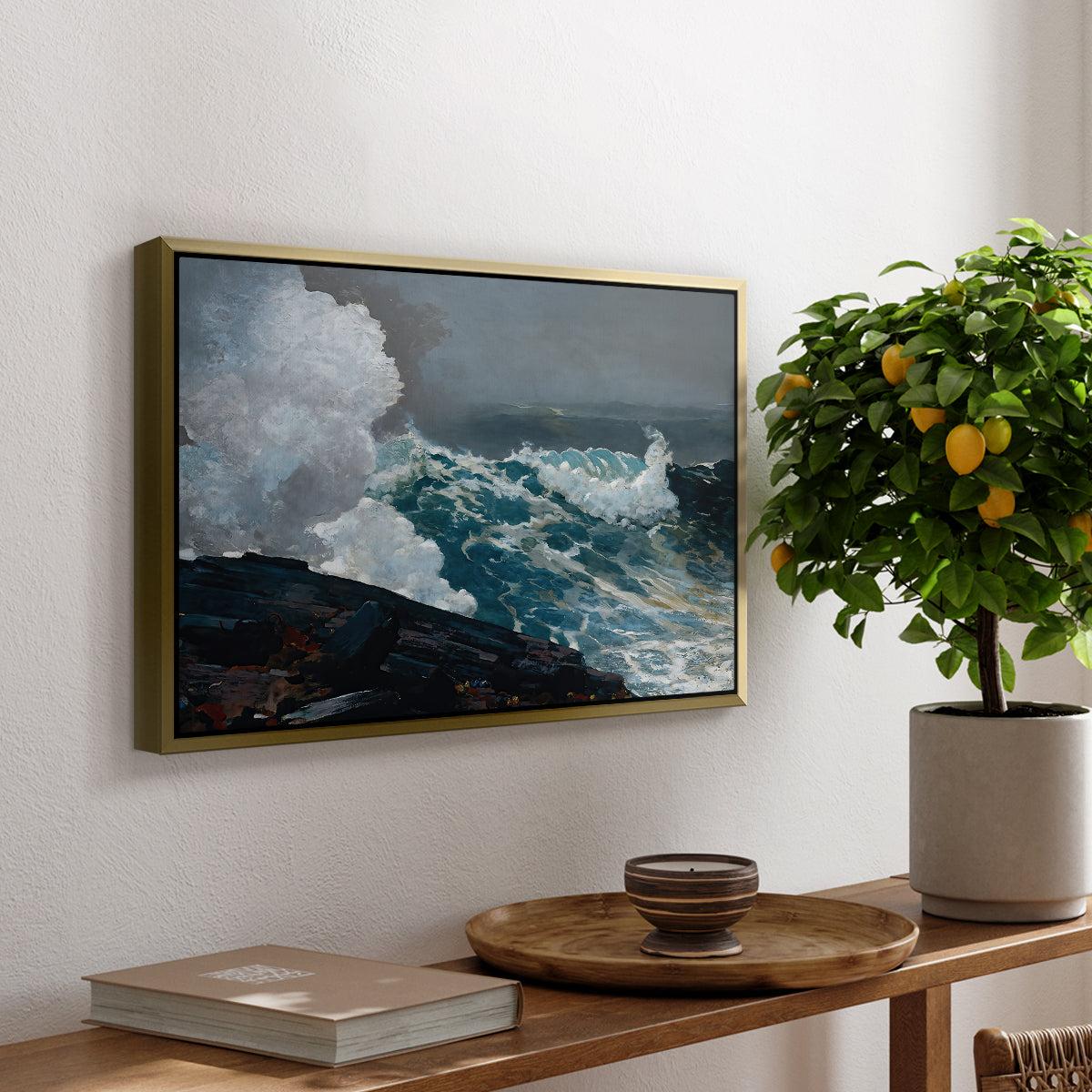 Northeaster, 1895 - Floater Framed Canvas Print