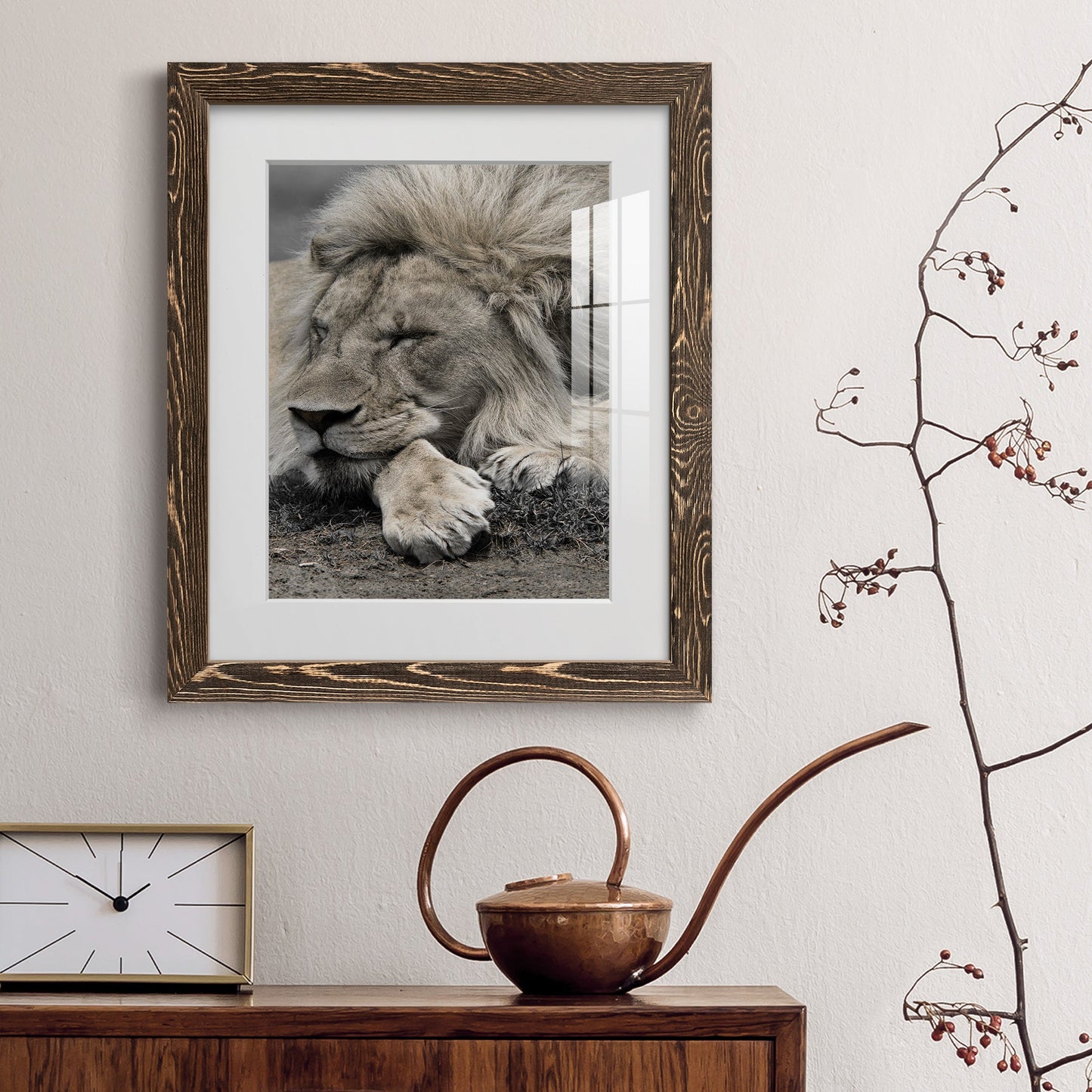 Sleepy Afternoon in Masai Mara - Premium Framed Print - Distressed Barnwood Frame - Ready to Hang