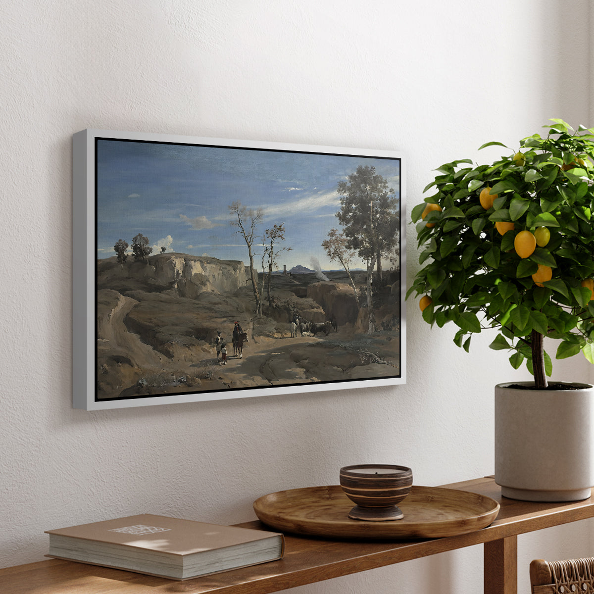 La Cervara, the Roman Campagna, c. 1830-1831 - Floater Framed Canvas Print