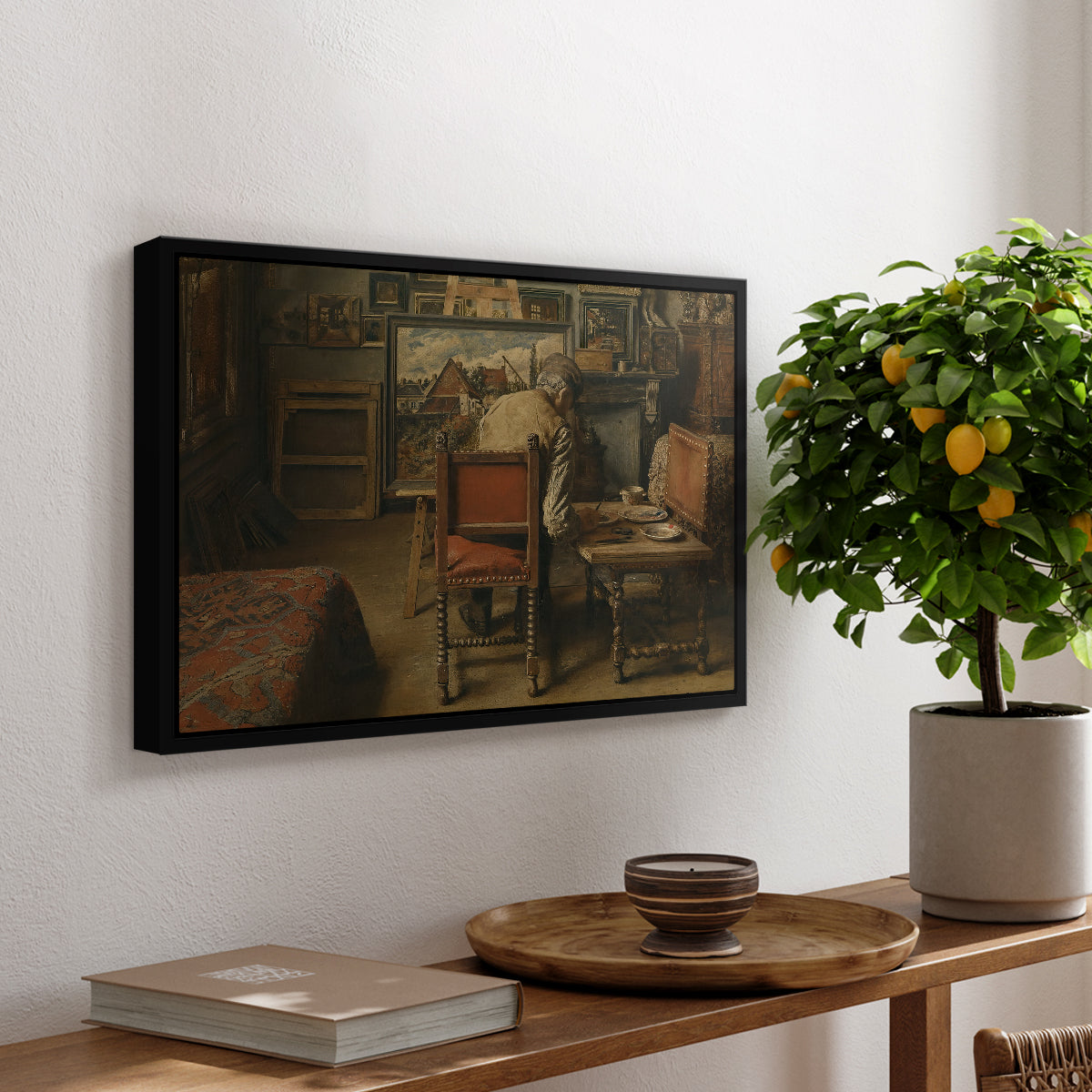 The Retoucher (The Restorer), 1876 - Floater Framed Canvas Print