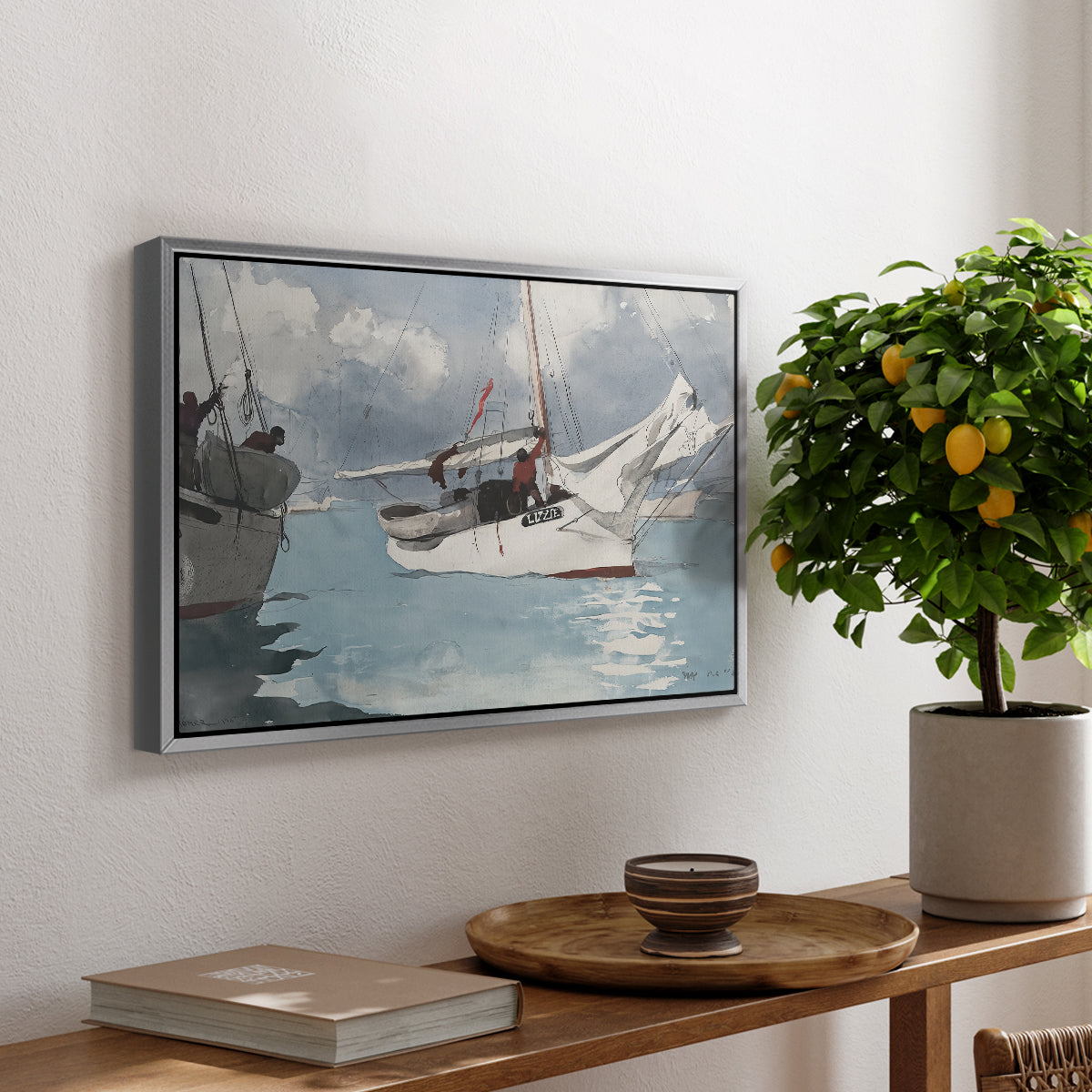 Fishing Boats, Key West, 1903 - Floater Framed Canvas Print
