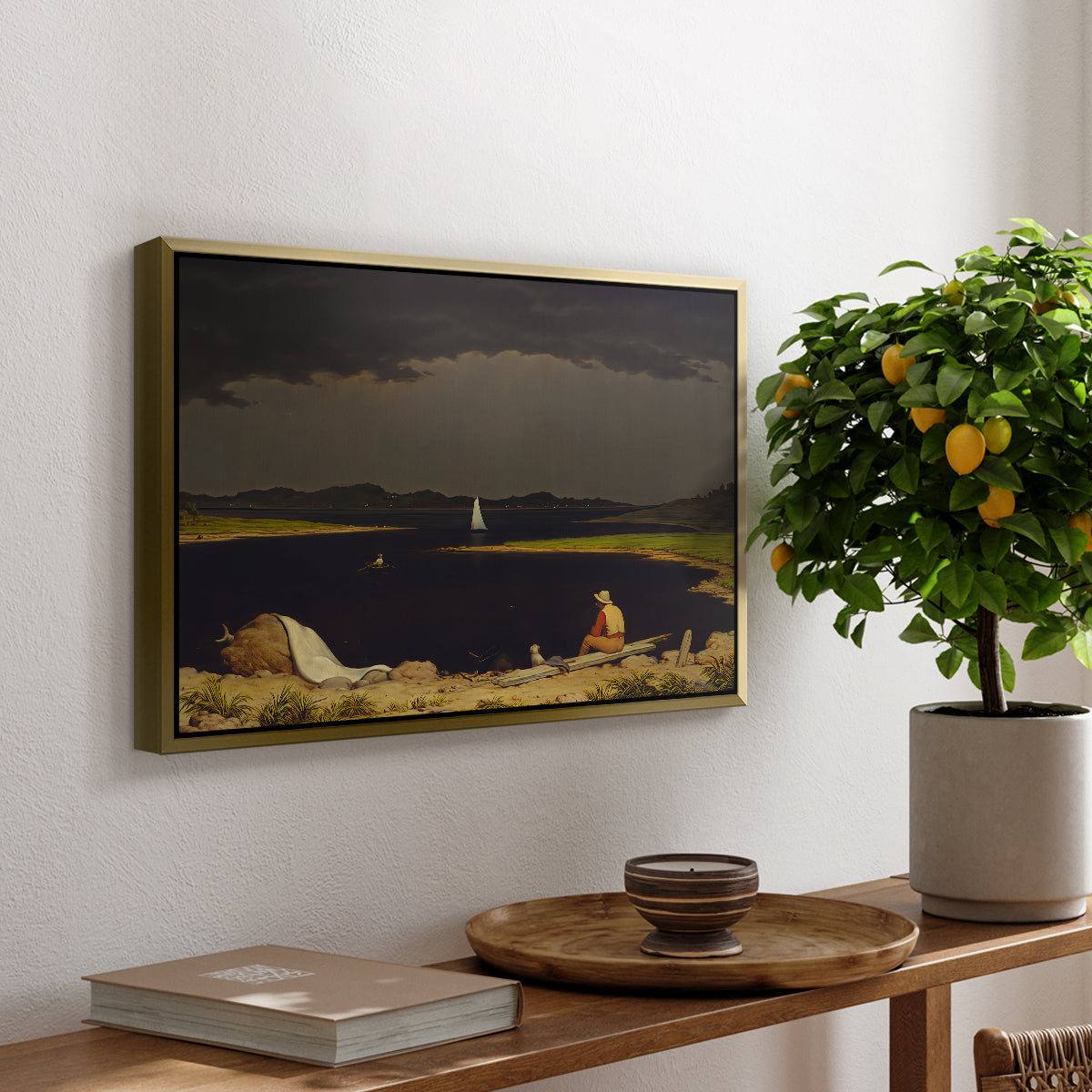 Approaching Thunder Storm, 1859 - Floater Framed Canvas Print