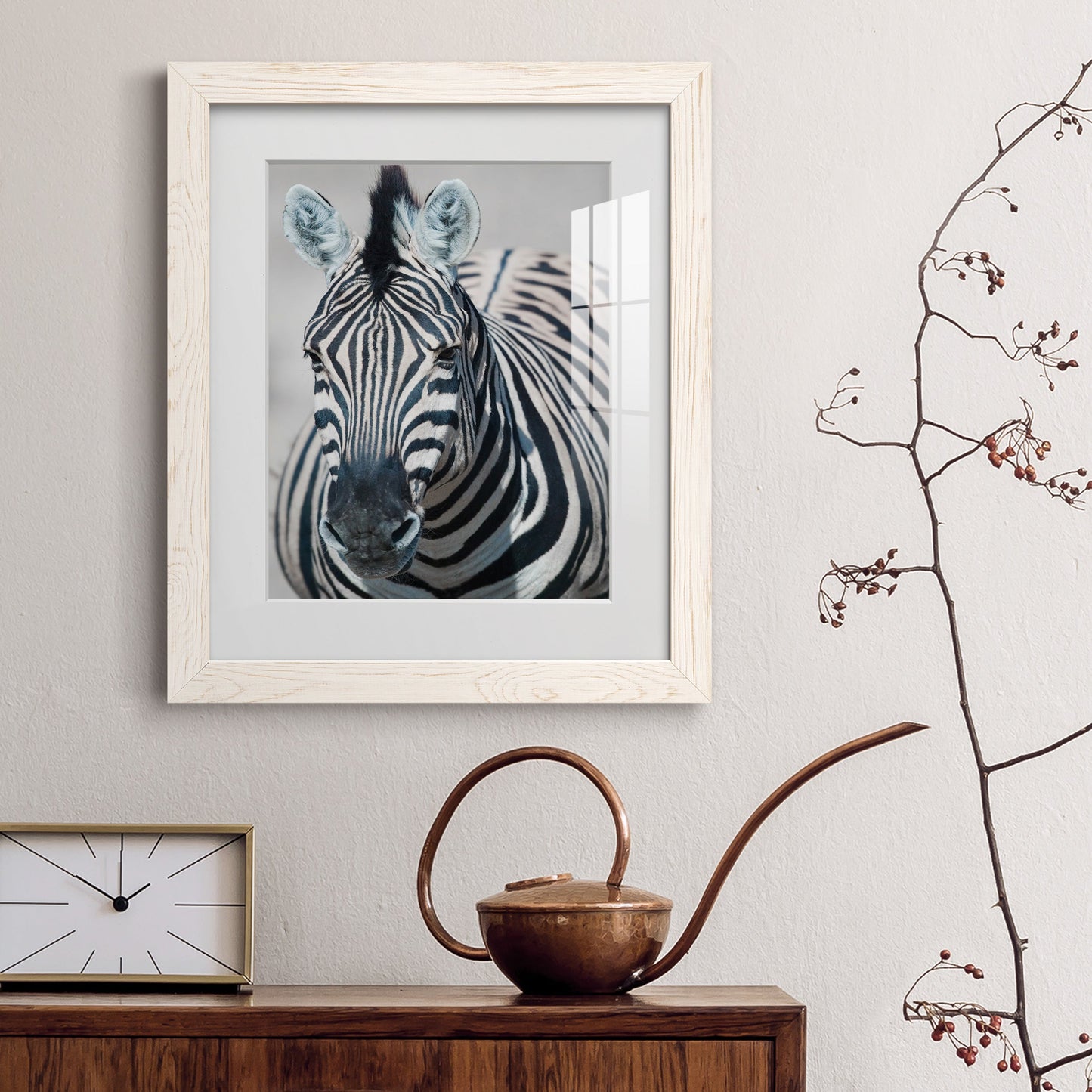 Namibia Zebra - Premium Framed Print - Distressed Barnwood Frame - Ready to Hang